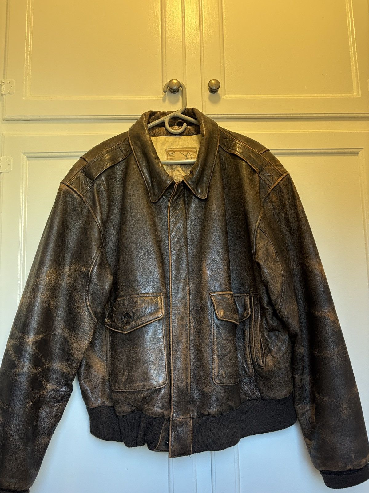 Arizona Jean Co. LEATHER JACKET BOMBER - XL VINTAGE LOOK/STYLE Size US XL / EU 56 / 4 - 2 Thumbnail