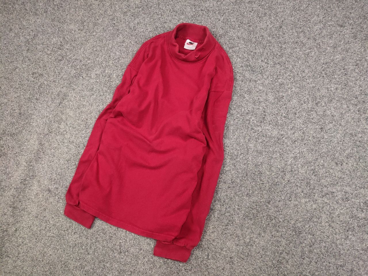 Nike Vintage 90's Nike logo red Long Sleeve Mock Neck Made in USA Size US L / EU 52-54 / 3 - 4 Thumbnail