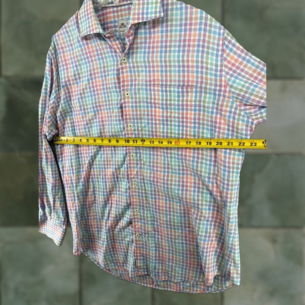 Peter Millar Peter Millar Mens Shirt XL Multicolor Check Button Up Size US XL / EU 56 / 4 - 1 Thumbnail