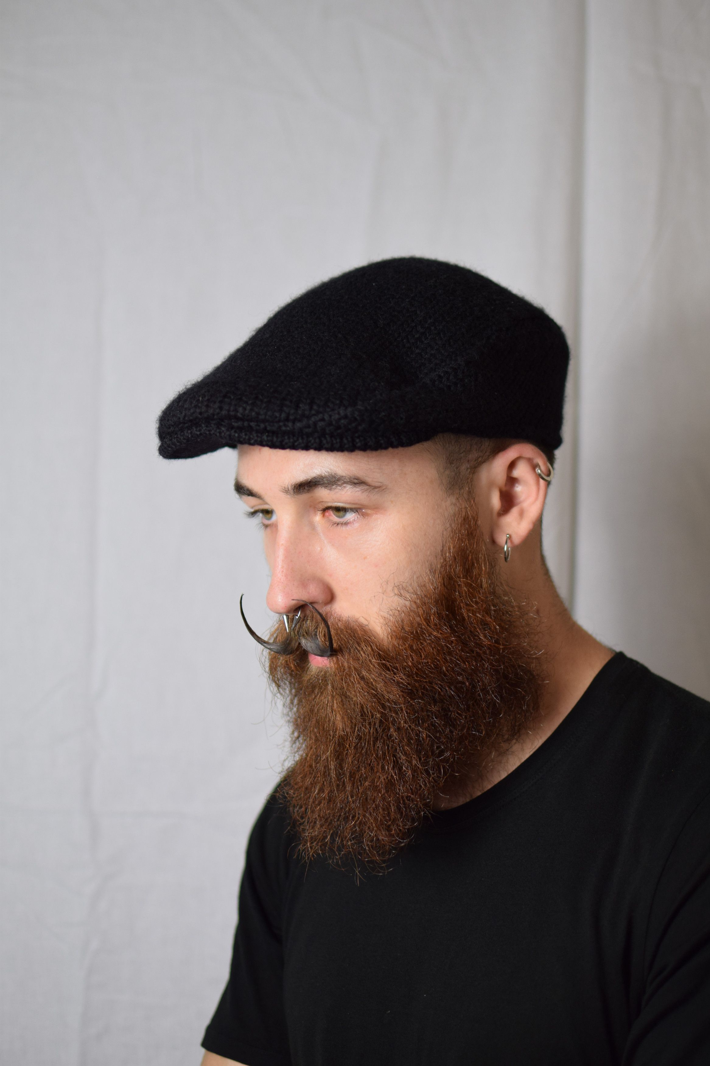 image of Yohji Yamamoto YYPH Aw05 Knit Hunting Cap - Hn-H05-993 in Black, Men's