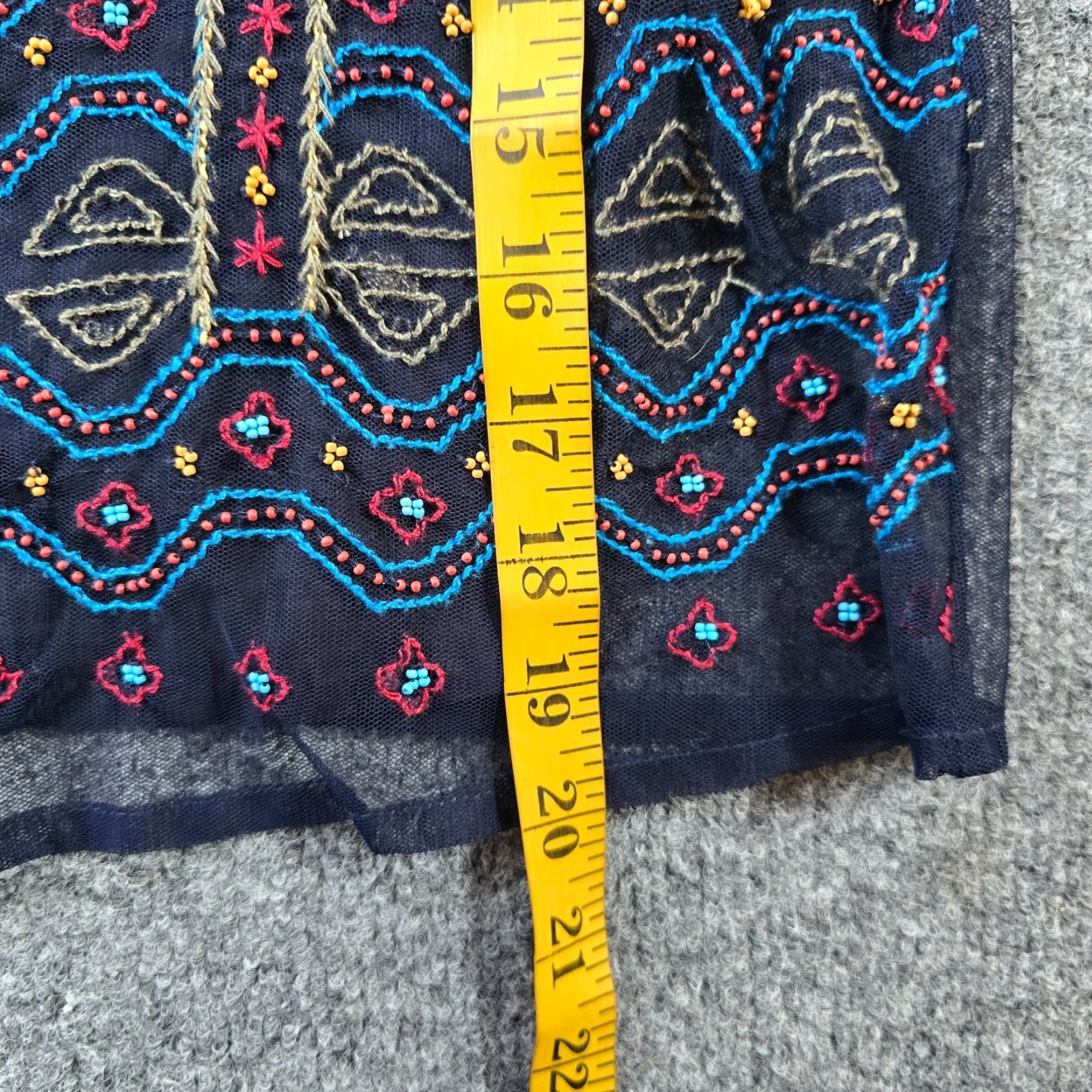 Zara Zara Blouse Womens Size Small Blue Embroidered Beaded Turquoise Boho Casual Shirt Size S / US 4 / IT 40 - 6 Thumbnail