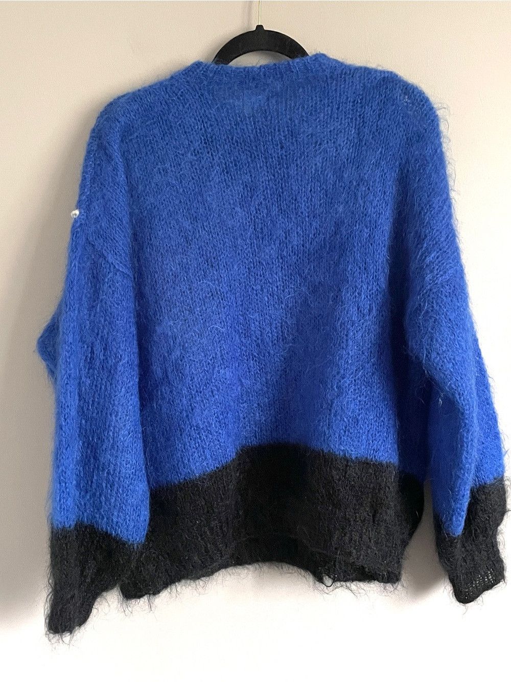 Vintage Vintage Handknit Blue Fishing Mohair Wool Sweater​ 🇬🇧 Size L / US 10 / IT 46 - 8 Thumbnail