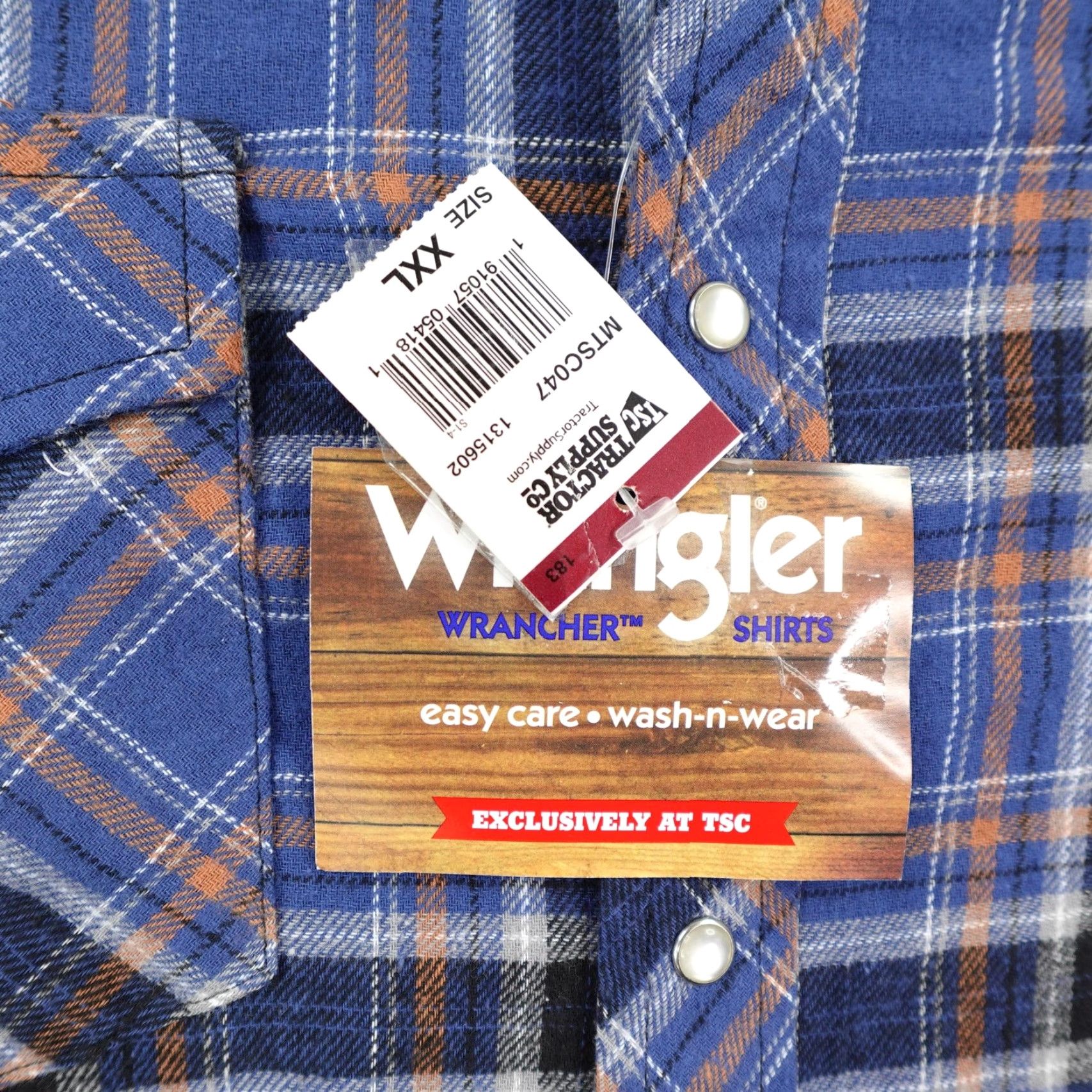 Wrangler Wrangler Shirt Men 2XL Plaid Flannel Wrancher Western Pearl Snap Rodeo Ranch NEW Size US XXL / EU 58 / 5 - 4 Thumbnail