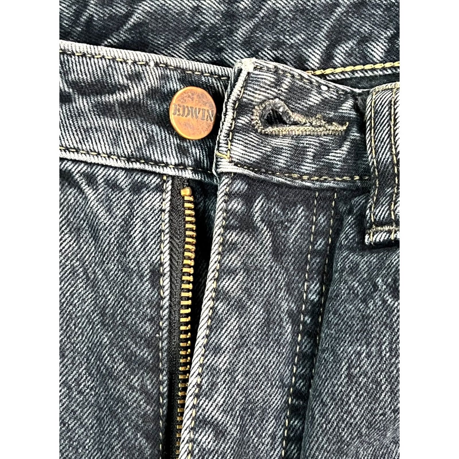 Edwin VINTAGE Edwin Jeans Mens 28x27 Blue Medium Wash 100% Cotton Made in Japan Jeans 90s Mens Regular Slimming Vintage Japan Denim Straight - 27 Inseam Size US 28 / EU 44 - 5 Thumbnail