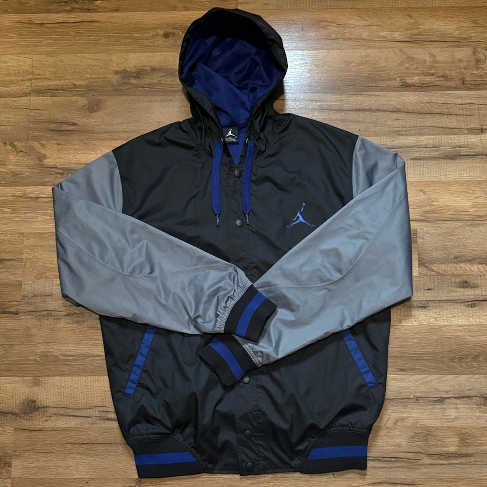 Nike Y2K Jordan Button Up Hoodie Windbreaker Jacket Size US L / EU 52-54 / 3 - 4 Thumbnail