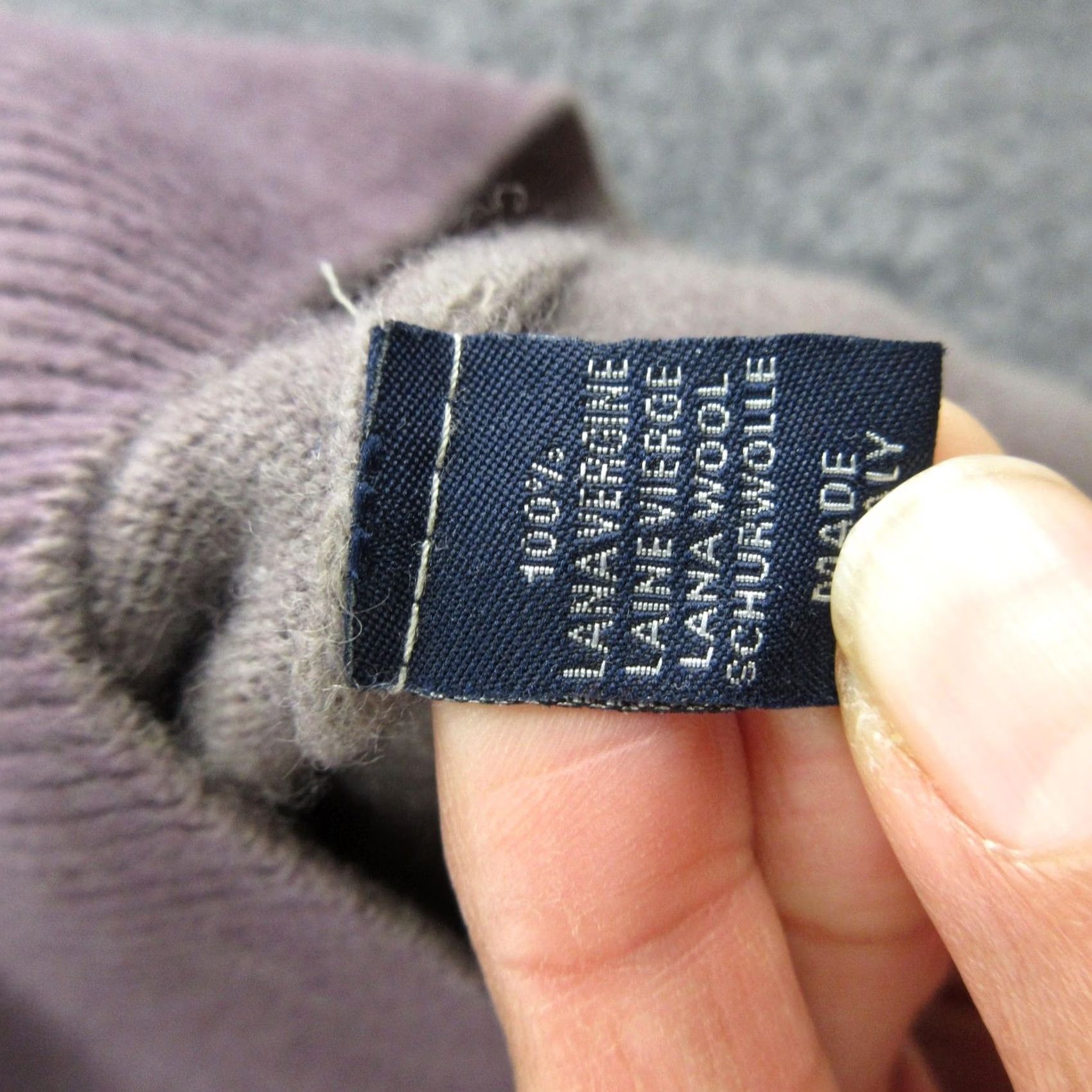 Altea Altea Sweater Mens L Purple Brown 100% Wool V-Neck Colorblock Knit Pullover Size US L / EU 52-54 / 3 - 5 Thumbnail