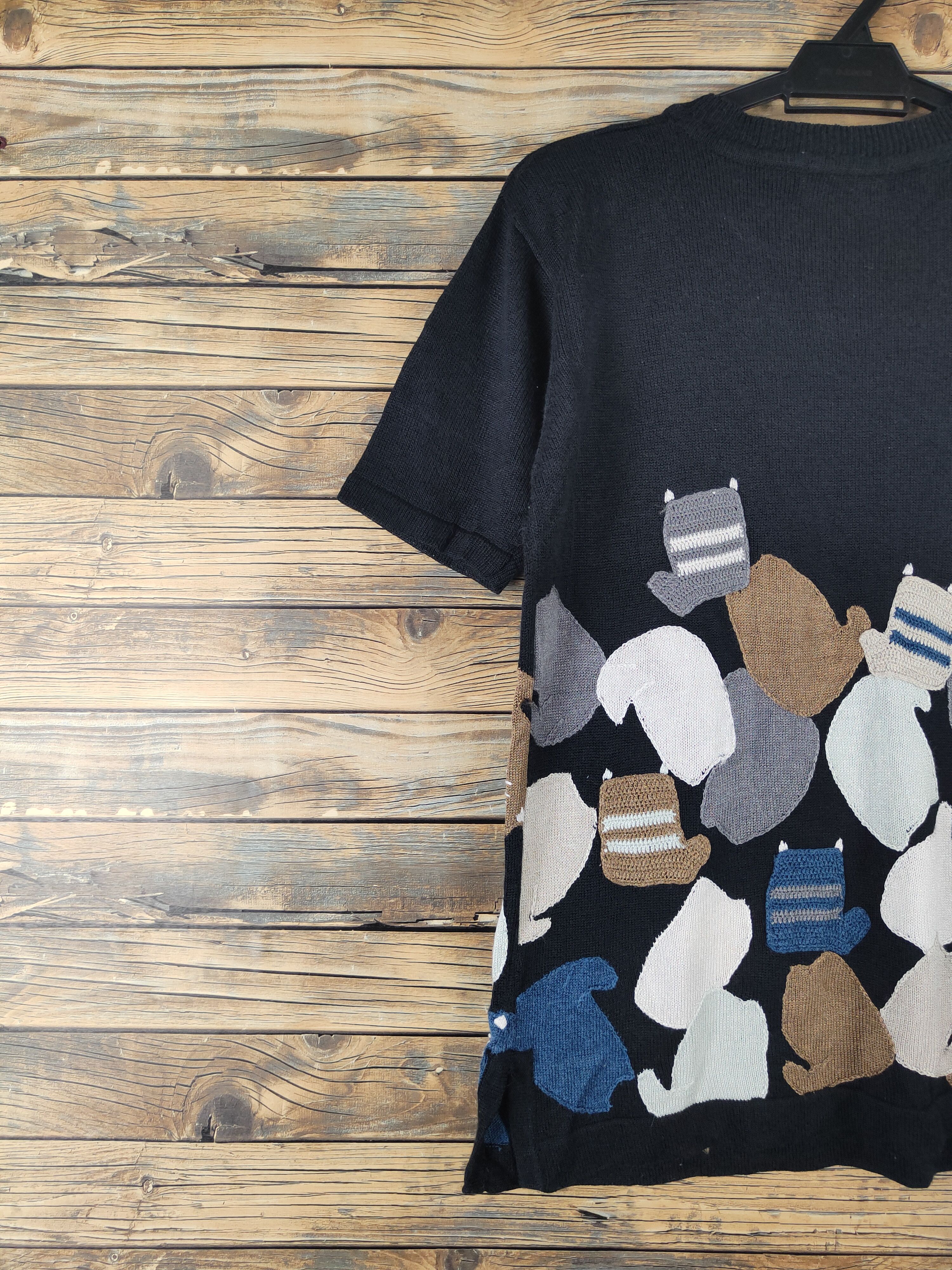 Japanese Brand Hana no Hana Black Cats Short Sleeve T-shirts #W1767 Size US M / EU 48-50 / 2 - 9 Thumbnail