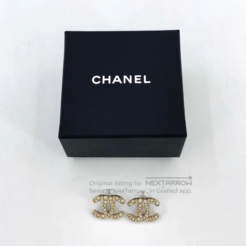 Chanel Chanel Gold double C diamond pearl earrings Size ONE SIZE - 5 Thumbnail