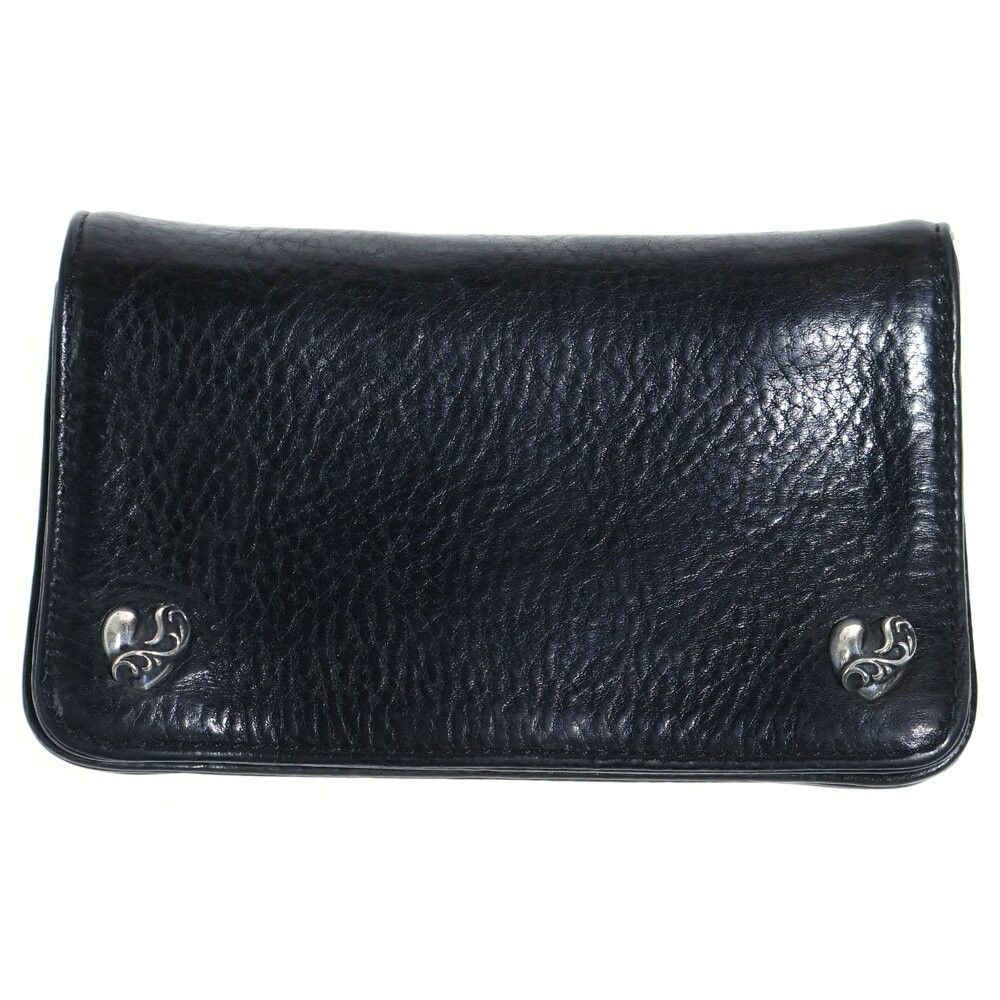 Chrome Hearts Chrome Hearts 1 Zip Heart Leather Wallet With Button Size ONE SIZE - 1 Thumbnail