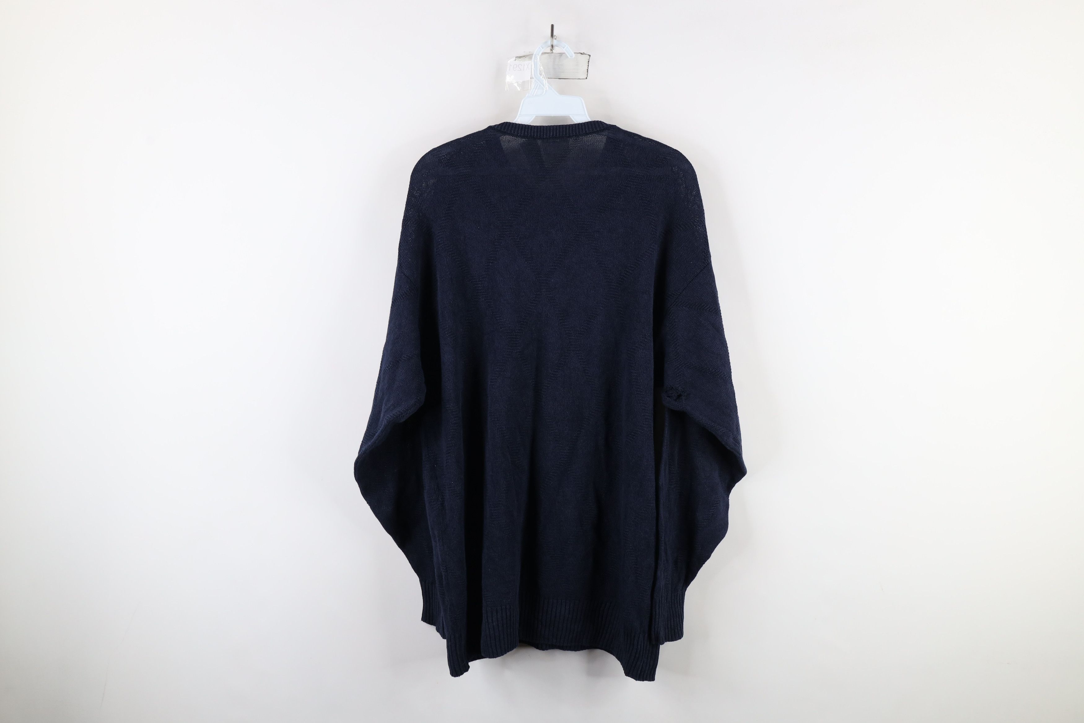 Vintage Vintage 90s Streetwear Linen Silk Blend Knit Sweater Blue Size US M / EU 48-50 / 2 - 8 Thumbnail