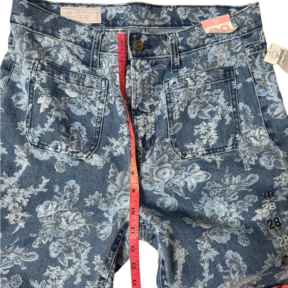 Designer LoveShackFancy NWT High Rise Floral Flare Jean Limited 28 Size 28" / US 6 / IT 42 - 8 Thumbnail