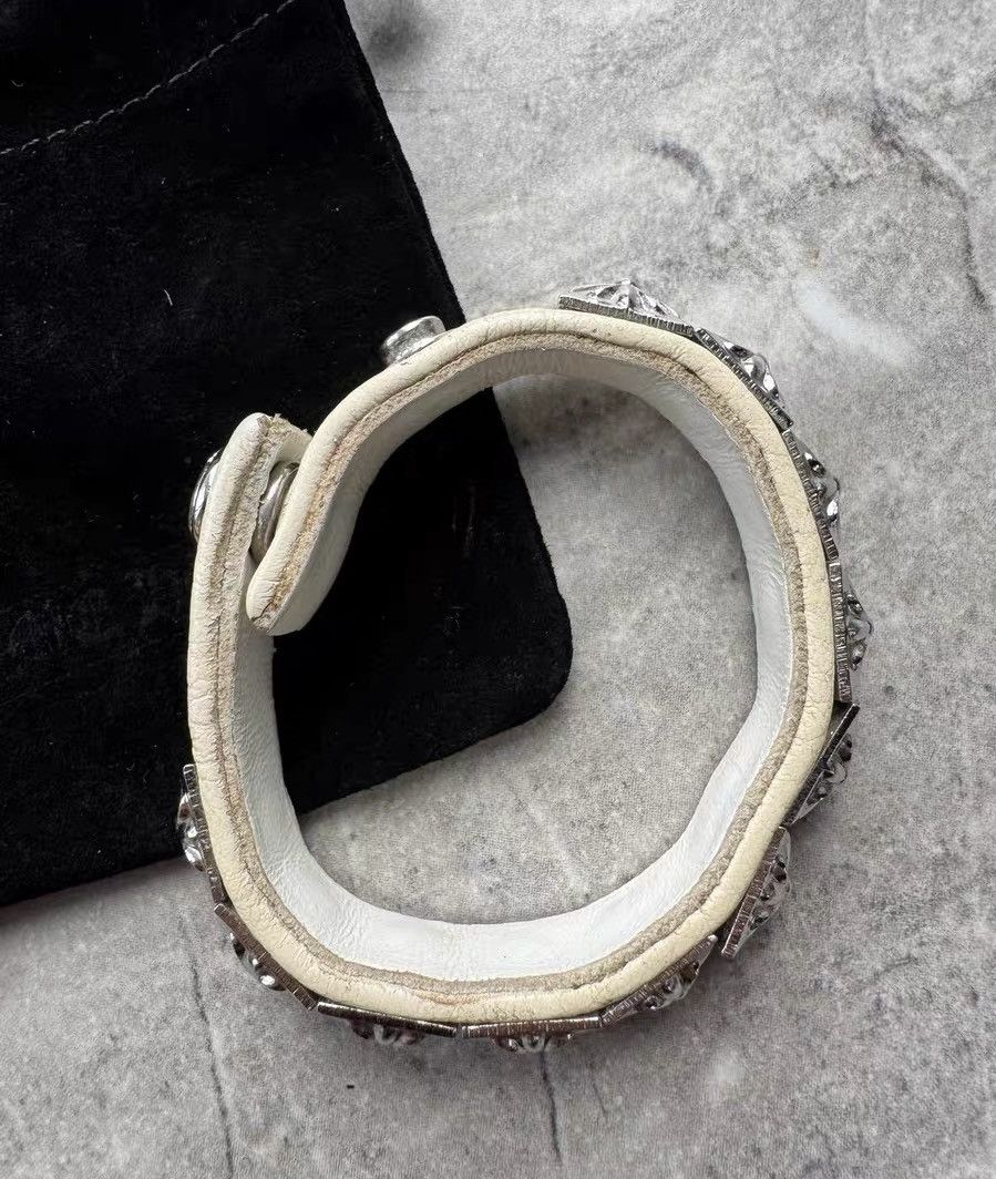 Chrome Hearts Chrome Hearts Cross Silver Buckle Leather Bracelet (White) Size ONE SIZE - 2 Thumbnail