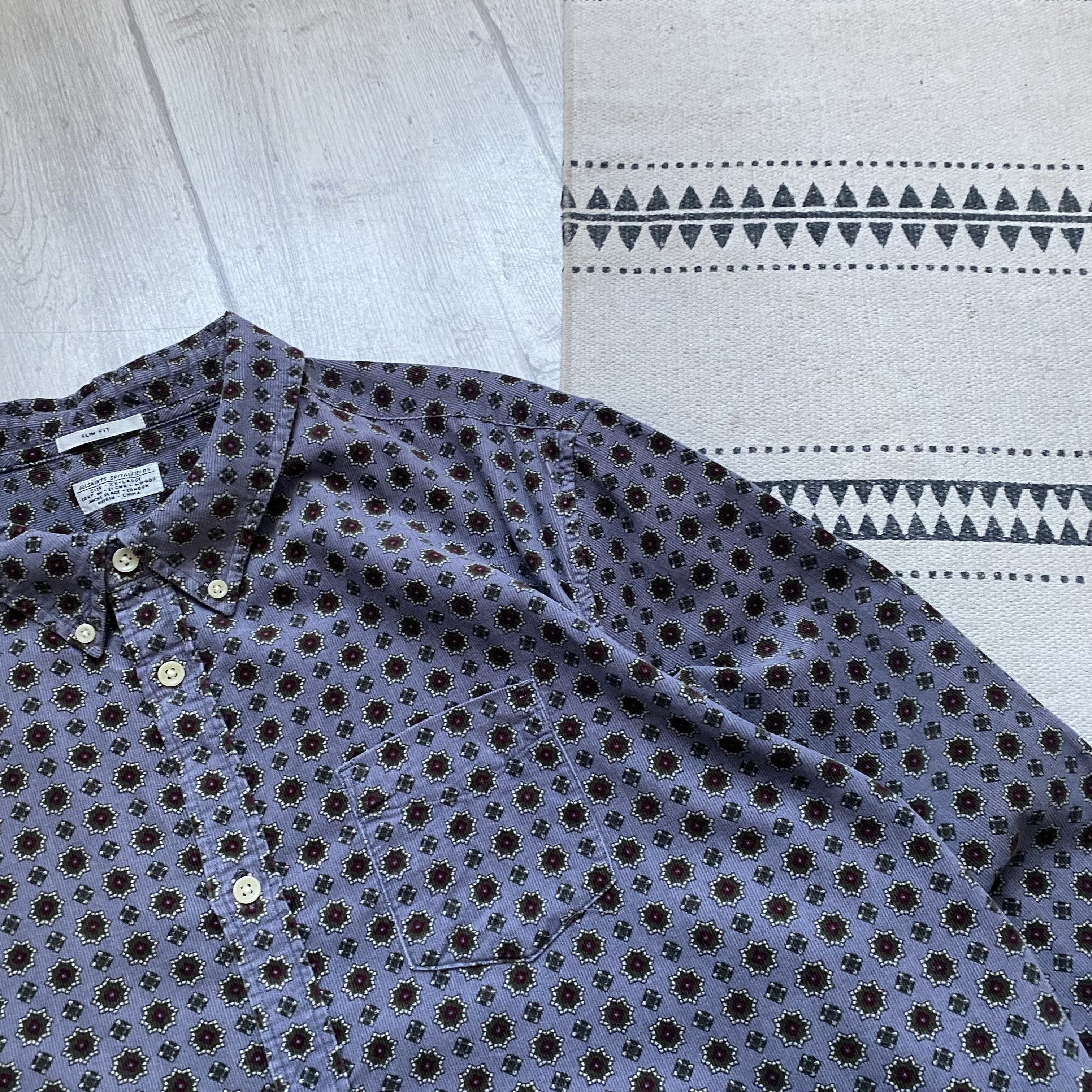 Allsaints 👔 Luxury Allsaint Shirt Corduroy Velvet monogram Size US XXL / EU 58 / 5 - 4 Thumbnail
