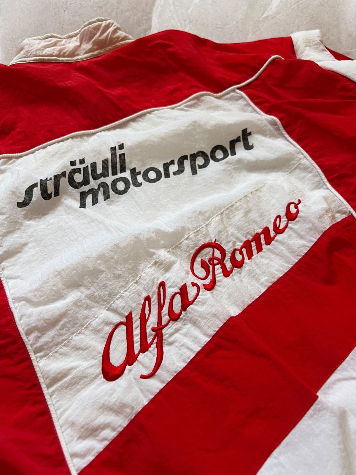 Vintage ALFA ROMEO 90s TRACK SUIT RACING Vintage Nylon pants jacket Size US M / EU 48-50 / 2 - 10 Thumbnail
