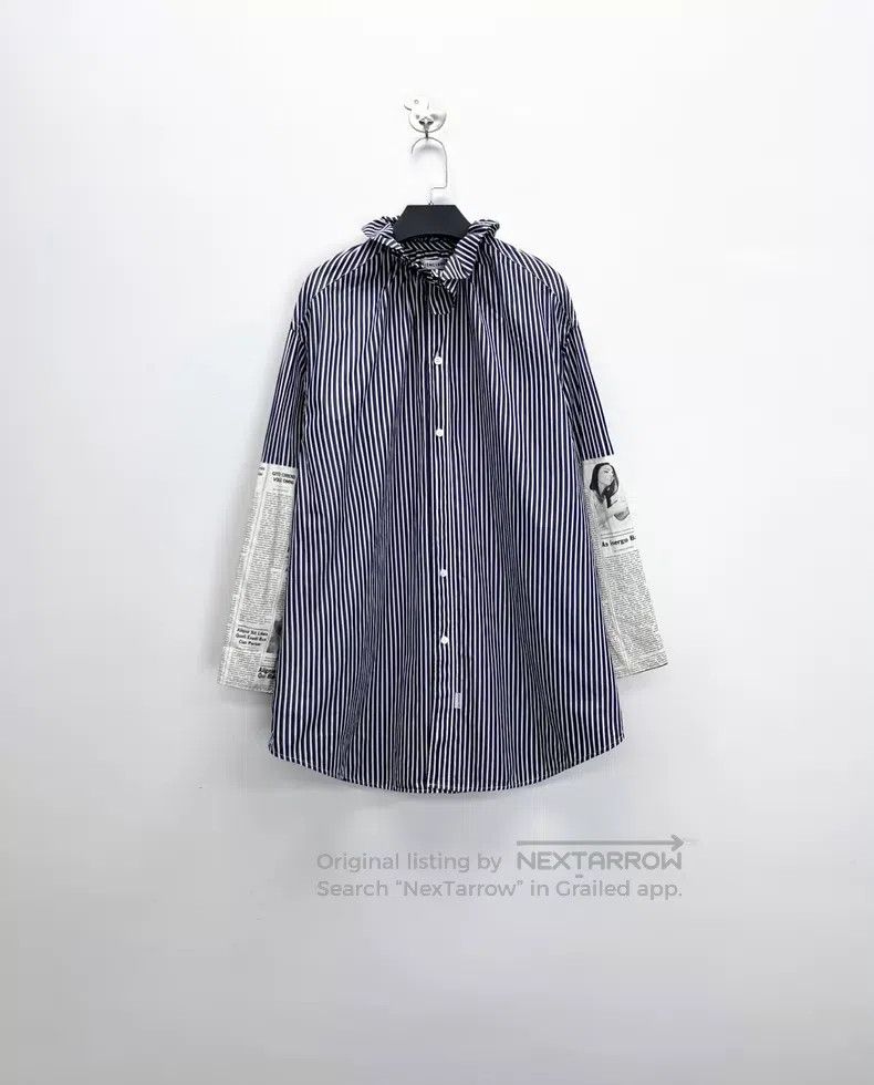 Balenciaga Balenciaga Navy and white striped shirt with newspaper pat Size XS / US 0-2 / IT 36-38 - 1 Thumbnail