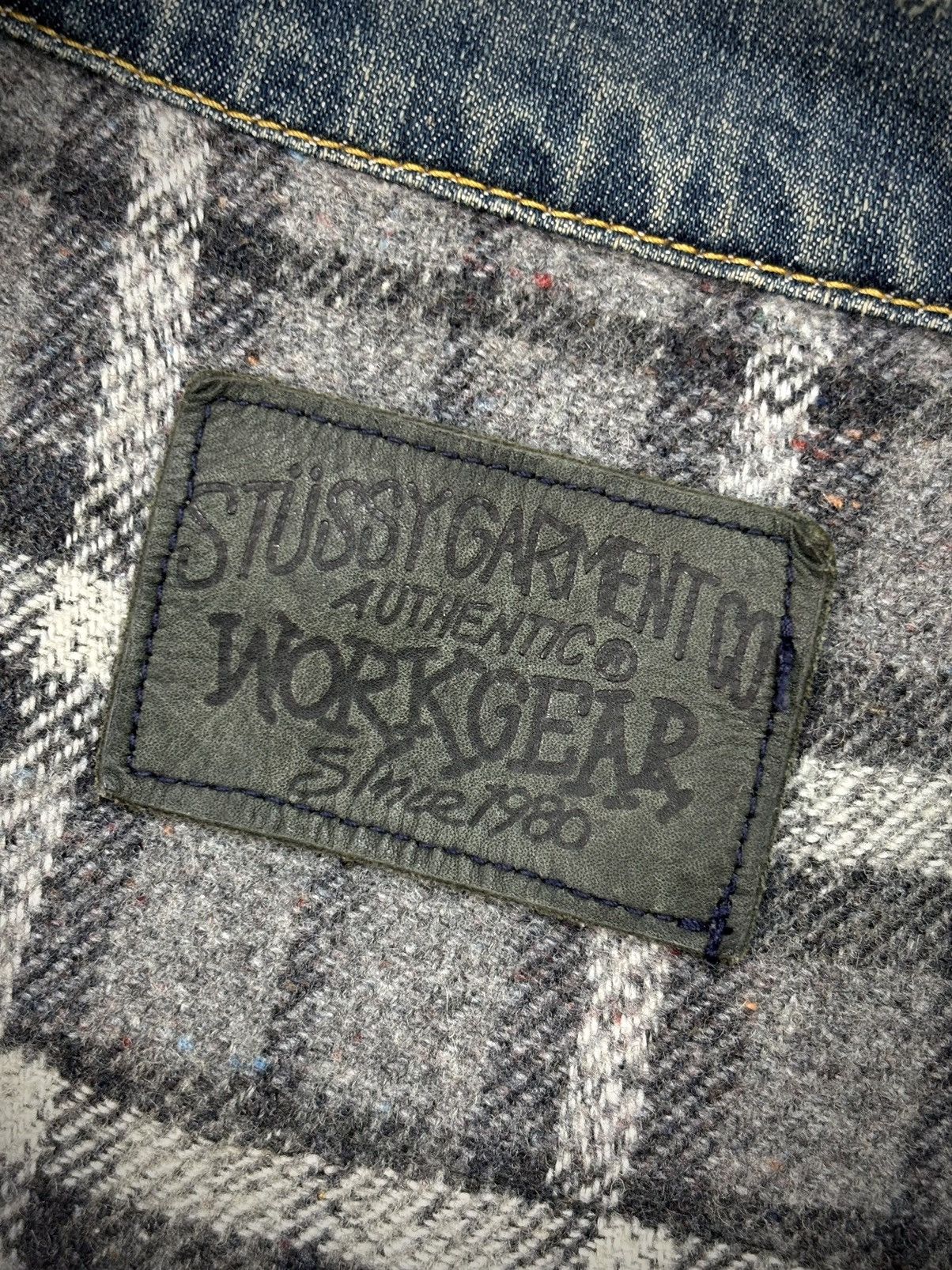 Stussy 2000’s Vintage Stussy Work Gear Blanket Trucker Denim Jacket Size US M / EU 48-50 / 2 - 5 Thumbnail