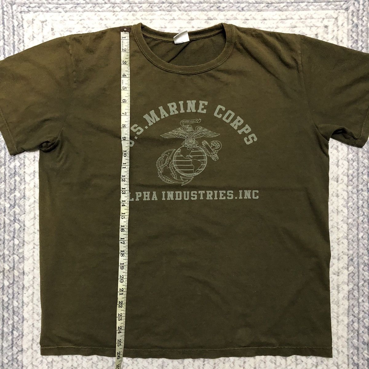 Alpha Industries × Army Of Me × Vintage Rare Sunfaded & Distressed Alpha Industries ‘US Marine’ Tees Size US XL / EU 56 / 4 - 13 Thumbnail