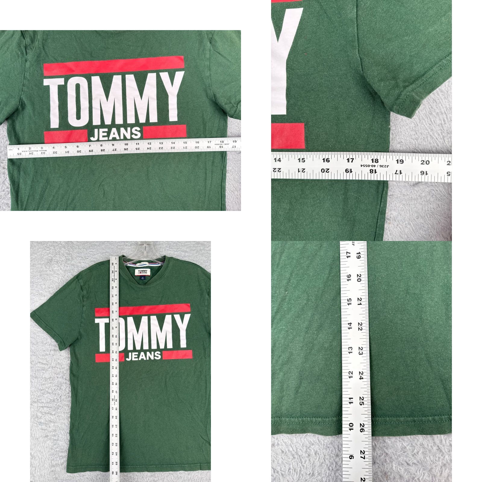 Tommy Hilfiger Tommy Hilfiger Jeans Shirt Adult Small Green Short Sleeve Crew Neck 100% Cotton Size US S / EU 44-46 / 1 - 8 Thumbnail