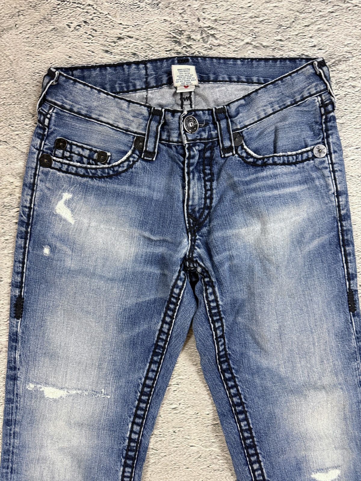 True Religion True Religion jeans blue vintage black stitch Bobby Super T Size US 31 - 8 Thumbnail