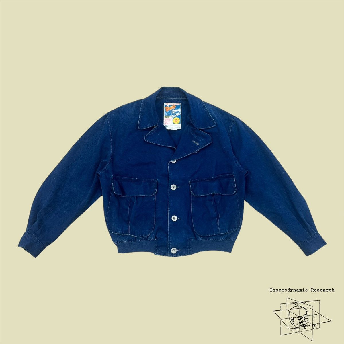 image of Tailor Toyo x Toyo Enterprises Vintage Toyo Enterprises Buggy Jacket - 1990S in Blue (Size Small)