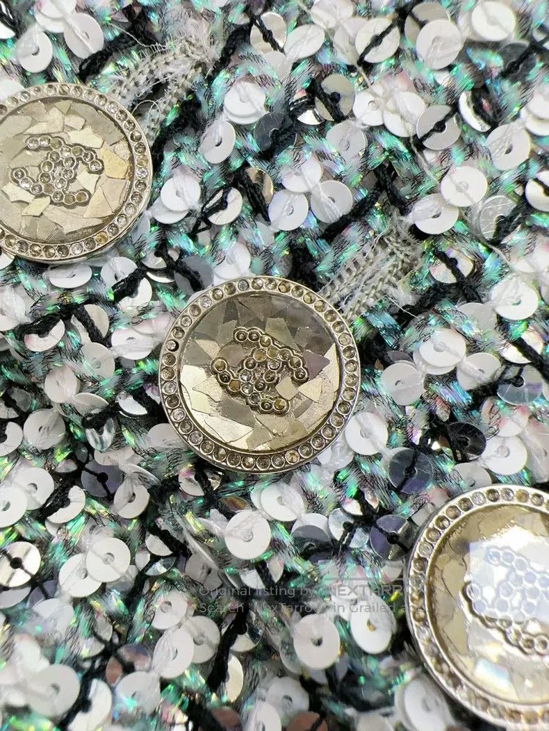 Chanel Chanel 23p preview series green and white sequin embroider Size M / US 6-8 / IT 42-44 - 3 Thumbnail