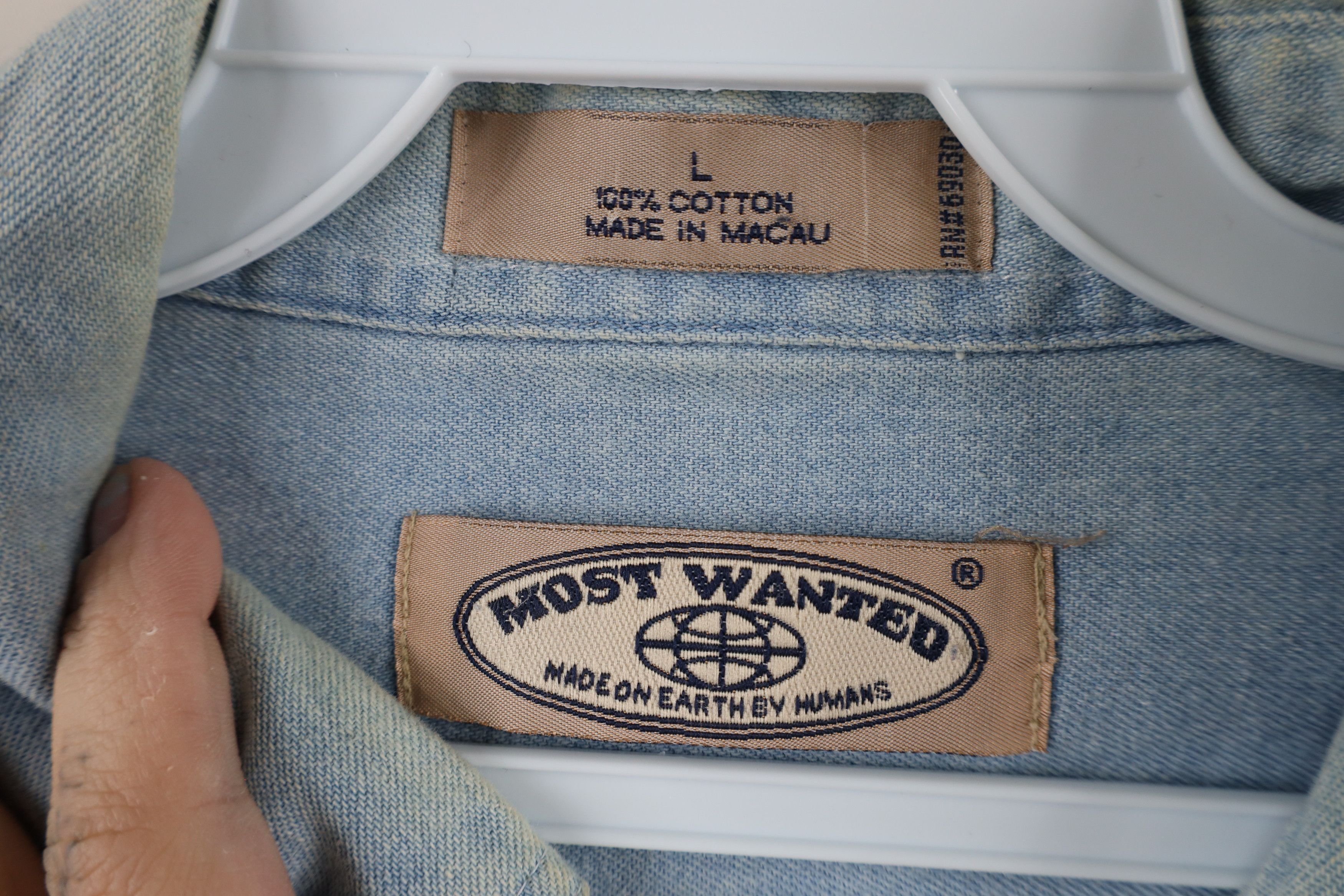 Vintage Vintage 90s Streetwear Last Frontier Denim Button Shirt Size US L / EU 52-54 / 3 - 13 Thumbnail