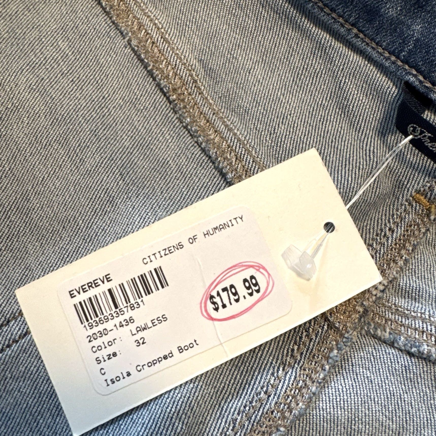 Citizens Of Humanity Citizen’s of Humanity Isola Jeans Cropped Boot Ladies Regular 32 Blue Crop Frayed New Leather? Wait. Size 24" / US 00 / IT 34 - 6 Thumbnail