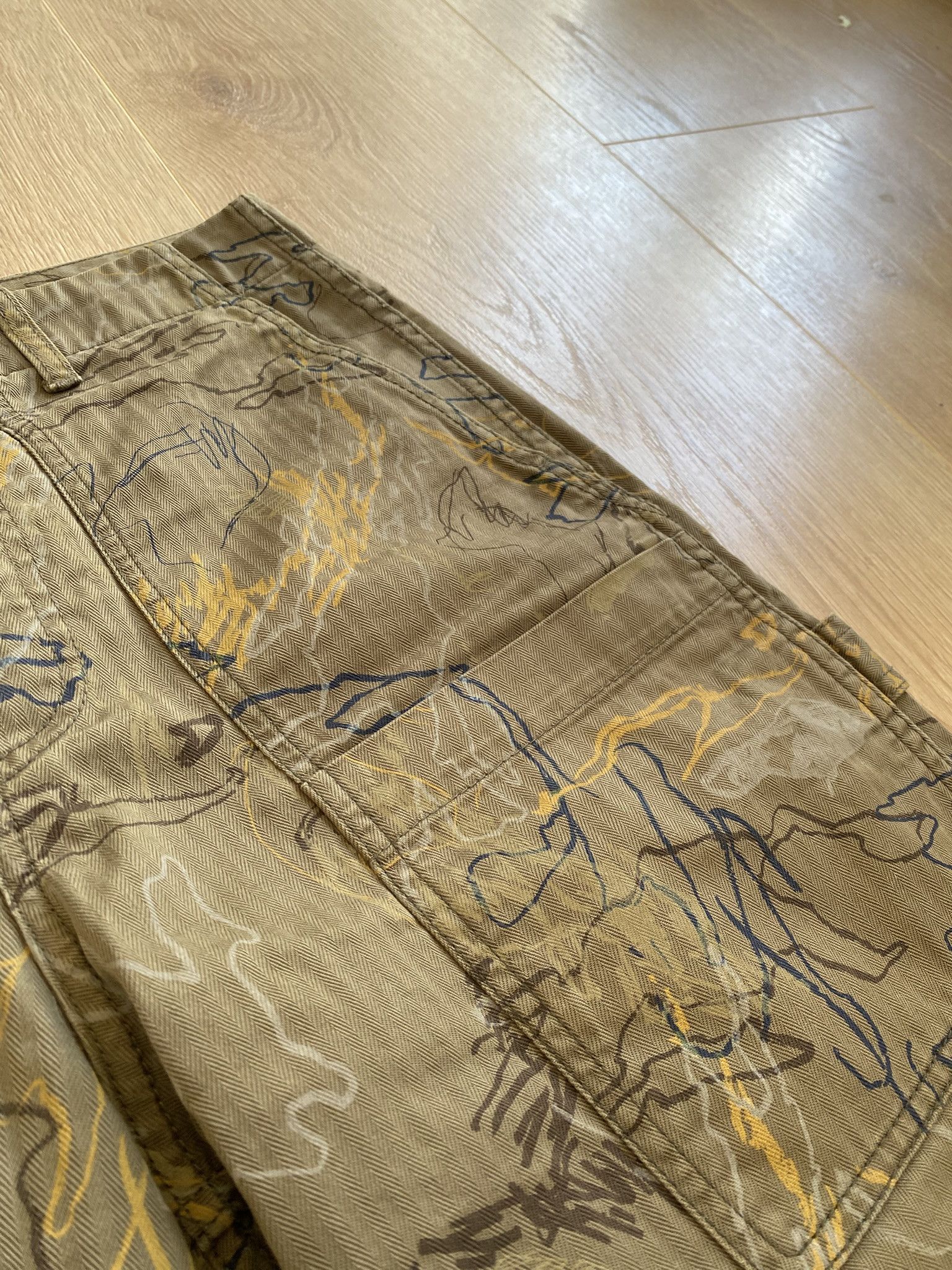 Our Legacy × Wood Wood 46/S - Green AOP Trousers - Herringbone Weave Size US 30 / EU 46 - 7 Thumbnail