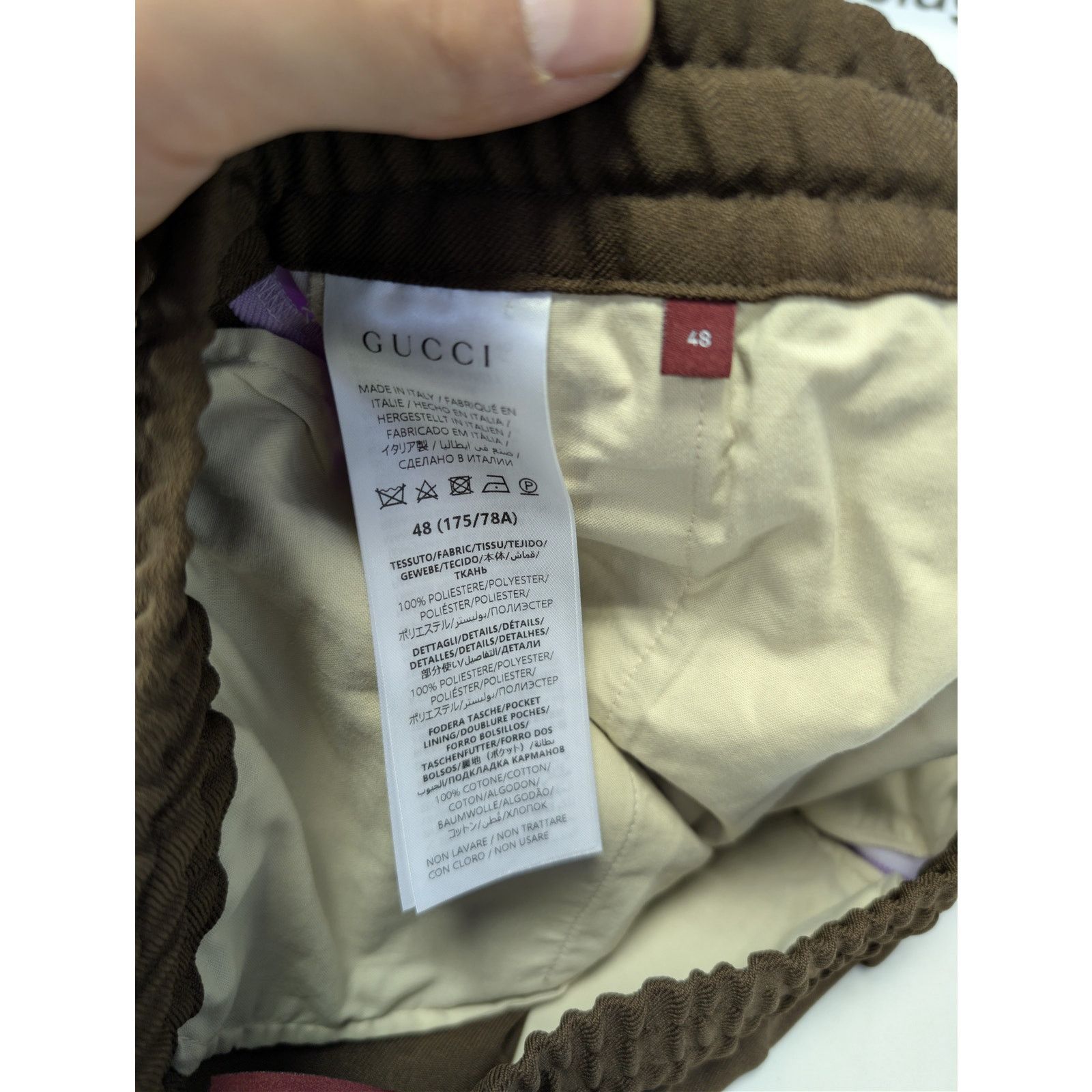 Gucci o1rshd1 Drawstring Fluid Drill Pants in Vanessa Brown / Mix Size US 32 / EU 48 - 17 Thumbnail