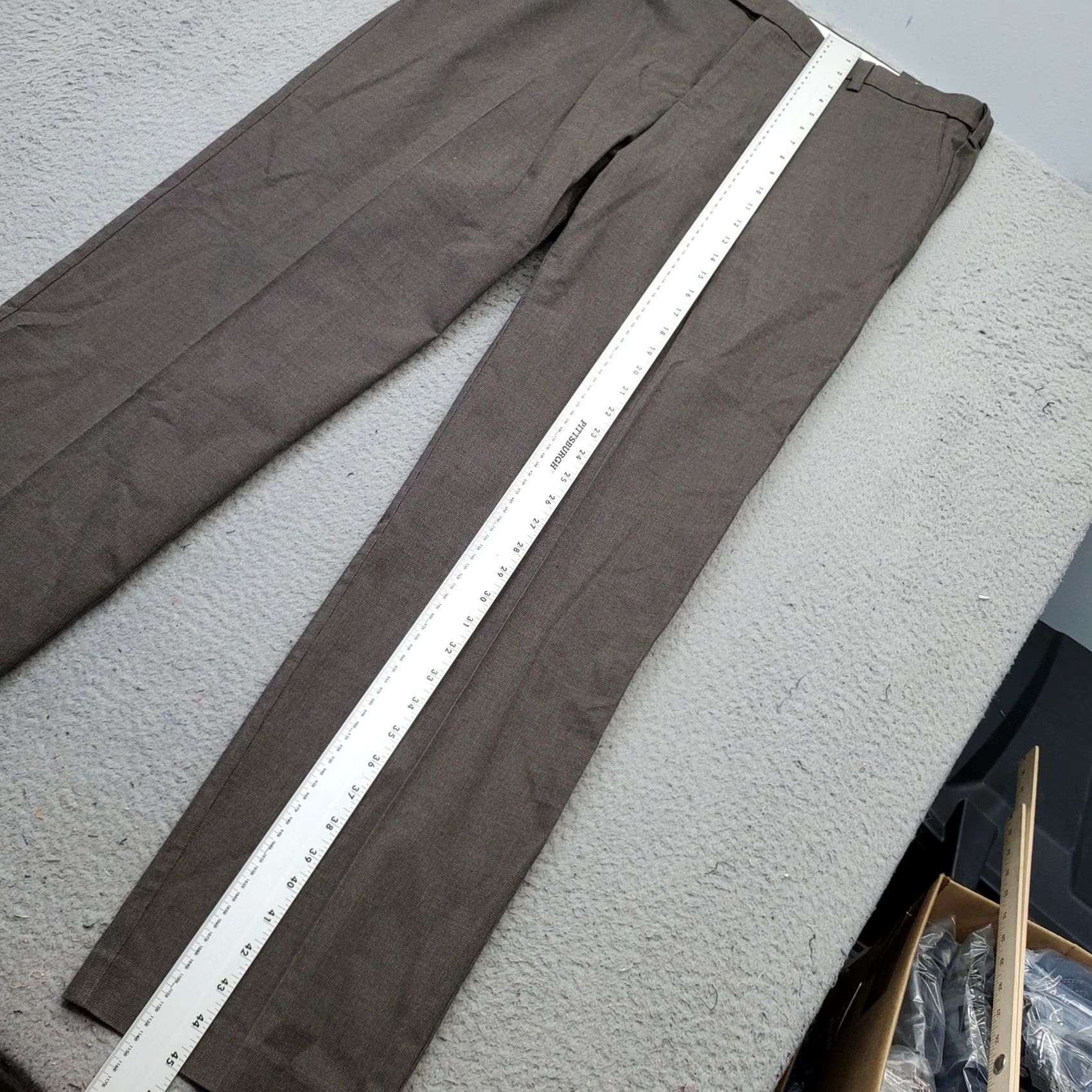 Vintage Kirkland Signature Dress Pants Mens 38x34 Brown Formal Oxford Non-Iron Comfort Shirt Mens Brown Dress Pants Regular 38 34.25 45" Size US 38 / EU 54 - 5 Thumbnail