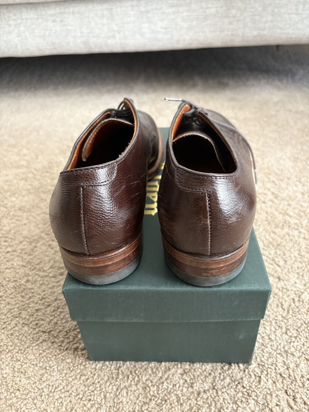 Alden Alden 9B Brown Hatch Grain Modified Last derbies Size US 9 / EU 42 - 3 Thumbnail