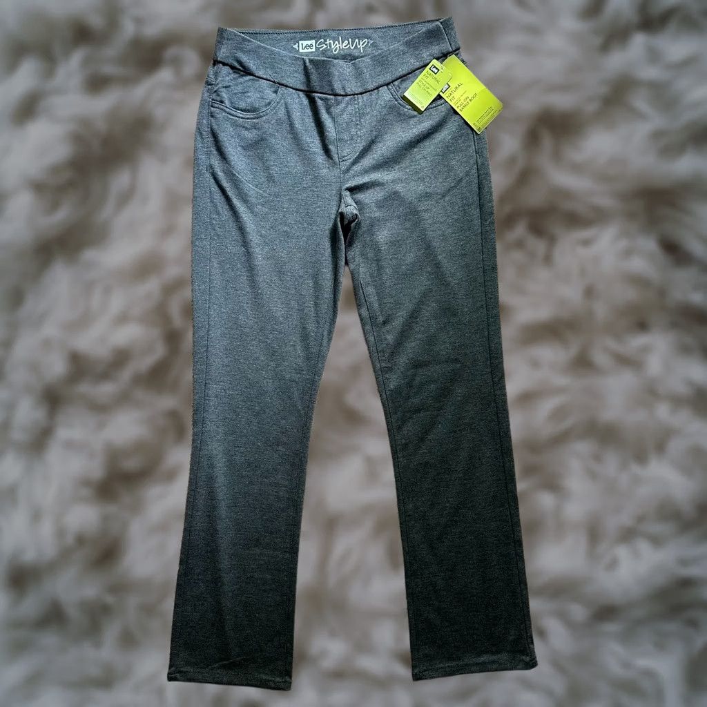 Lee Lee Pants Womens 10 32x33 Polyester Blend Grey Style Up Pull On Natural Fit NWT Size 32" / US 10 / IT 46 - 1 Thumbnail