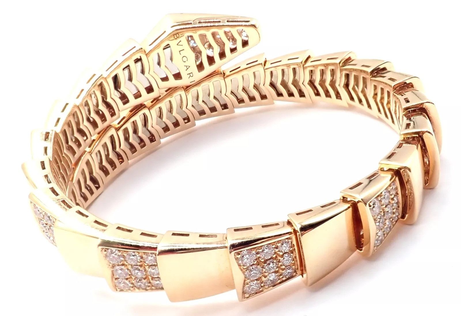 Bvlgari Bulgari Bvlgari Serpenti Viper 18k Diamond Bangle Bracelet Size ONE SIZE - 5 Thumbnail