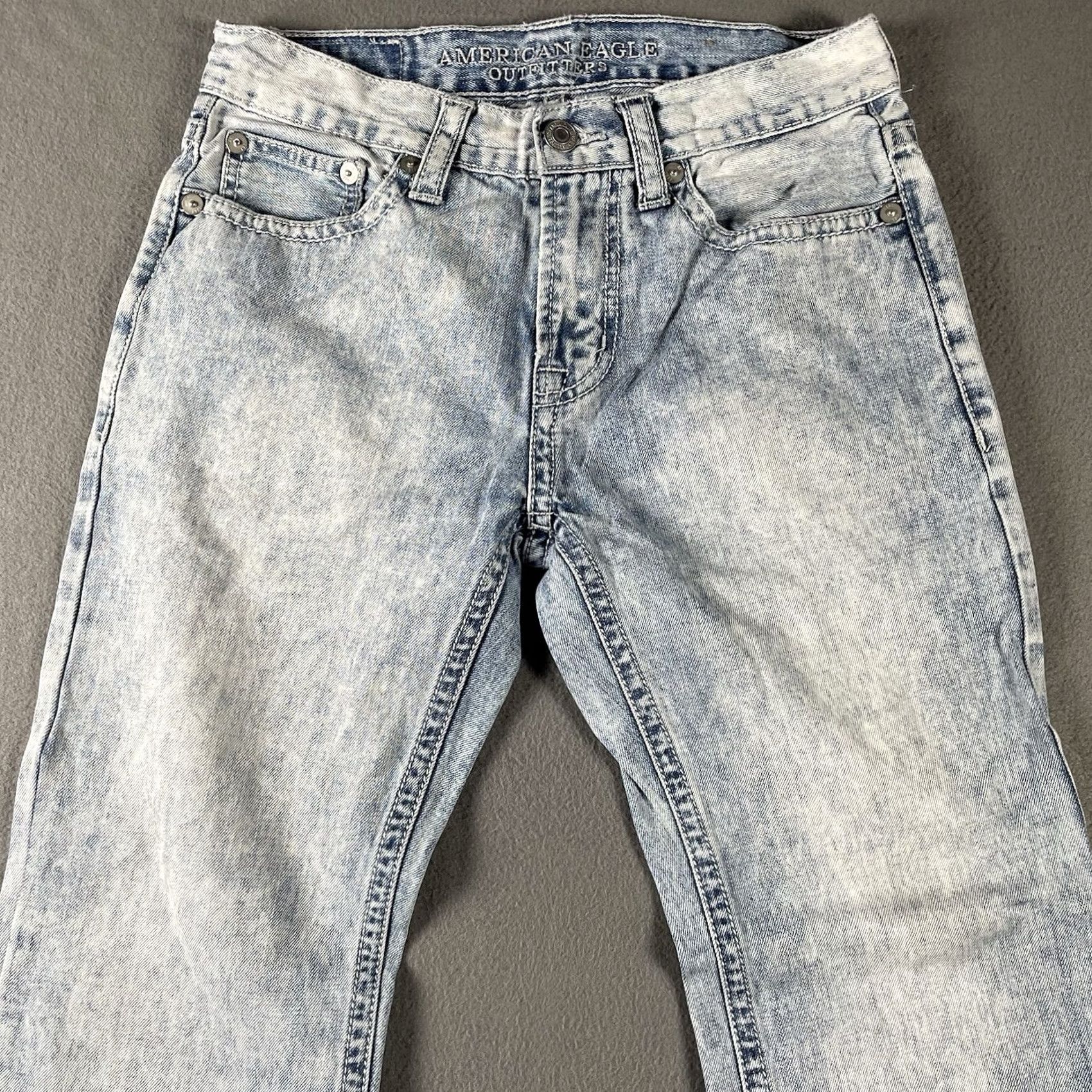 American Eagle Outfitters VINTAGE American Eagle Jeans Mens 28/30 Boot Cut Light Denim Distressed 90s Size US 28 / EU 44 - 2 Thumbnail