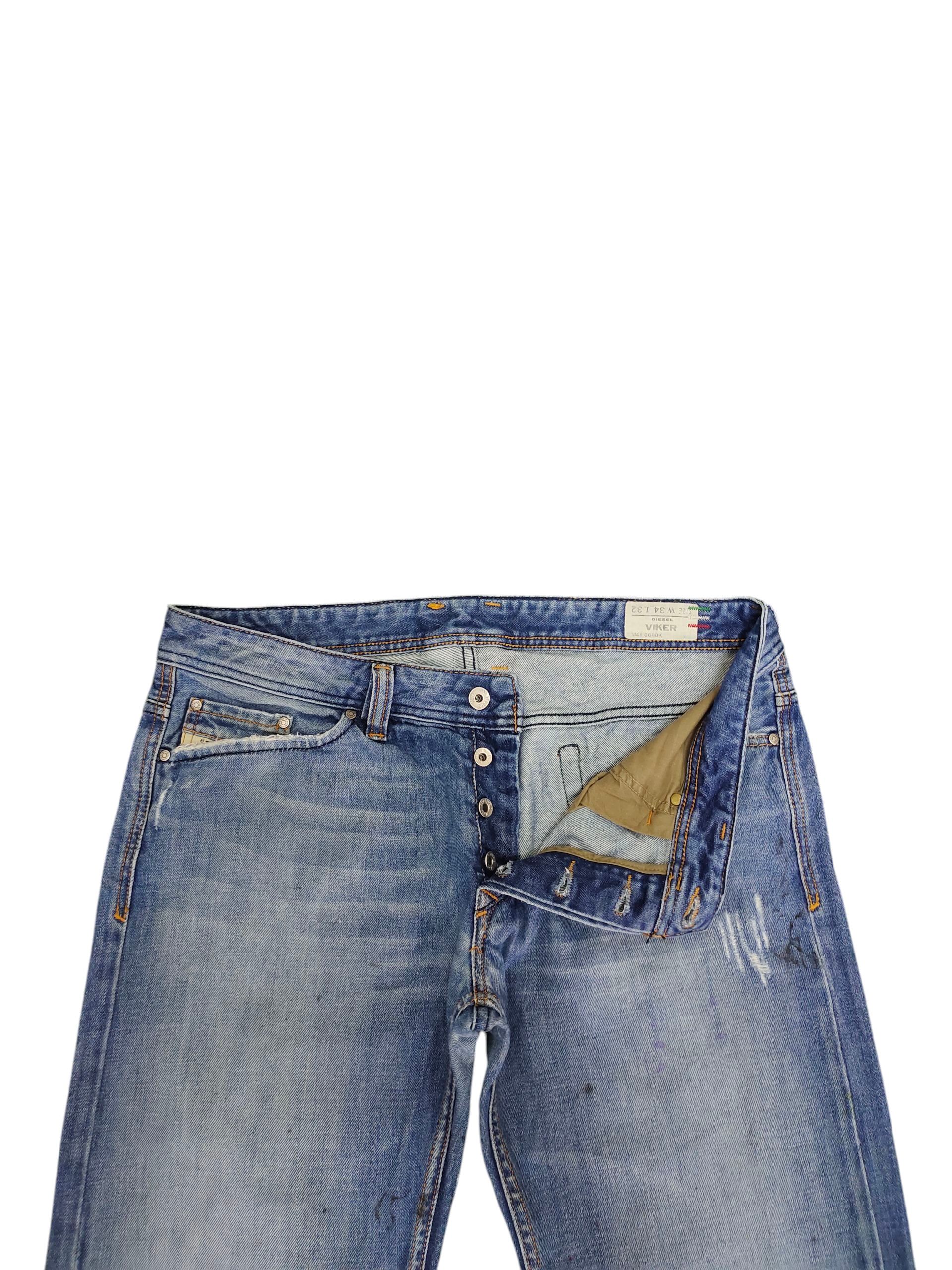 Diesel Vintage Y2k Diesel Viker Clawmark Distress Denim Jeans Size US 34 / EU 50 - 7 Thumbnail