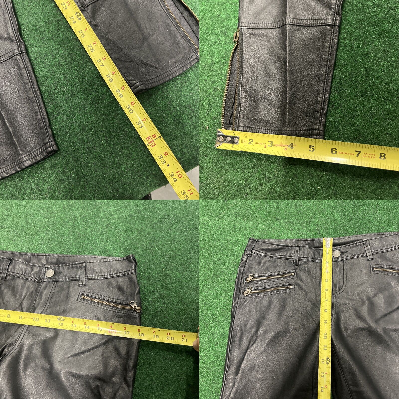 Free People FREE PEOPLE Faux Leather Black Moto Pants size 8 Ankle Zip High Rise Biker Size 30" / US 8 / IT 44 - 8 Thumbnail