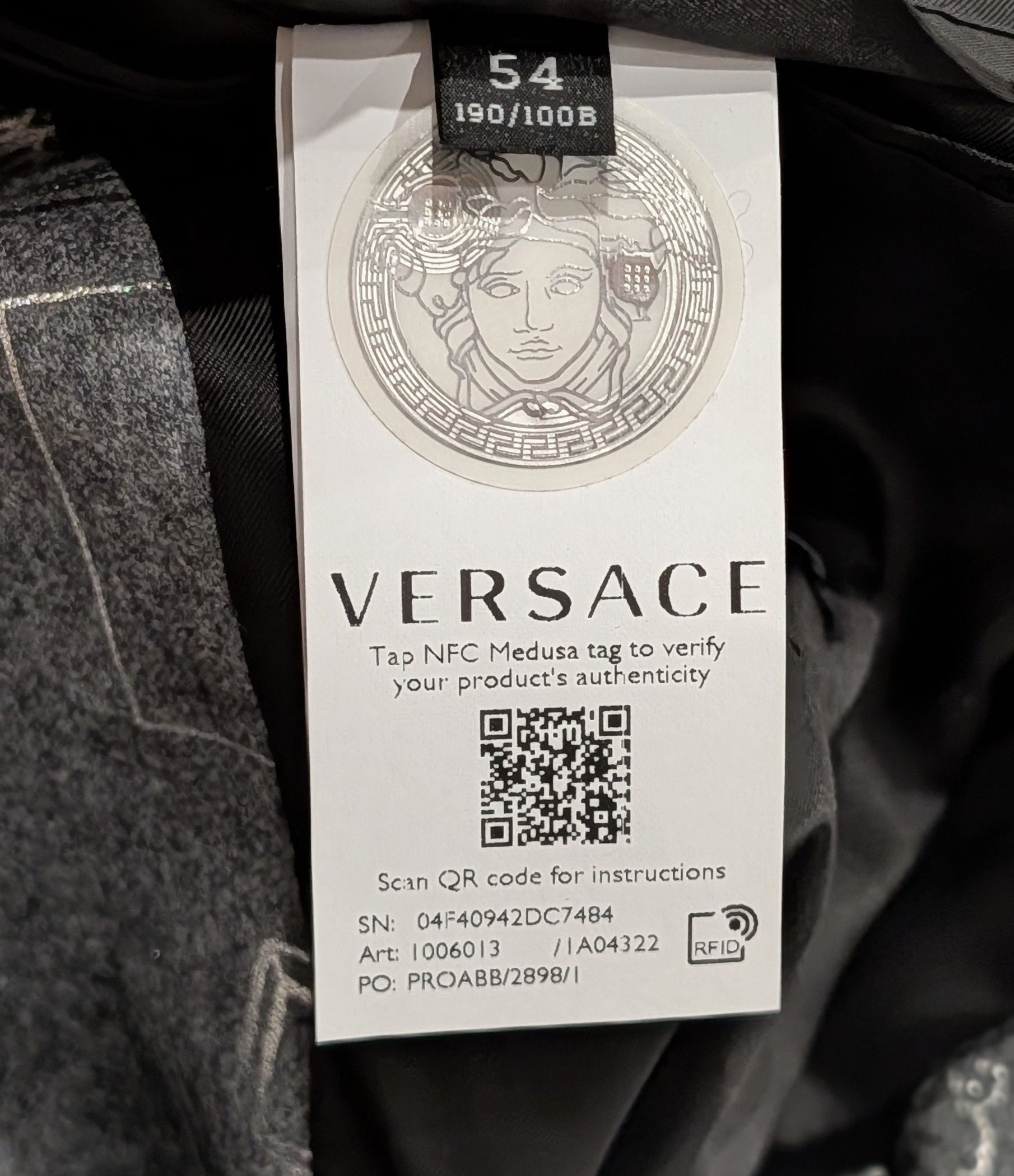 Versace VERSACE Baroque Overlay Wool Sport Coat Silver 54 US 44R Size 44R - 9 Thumbnail