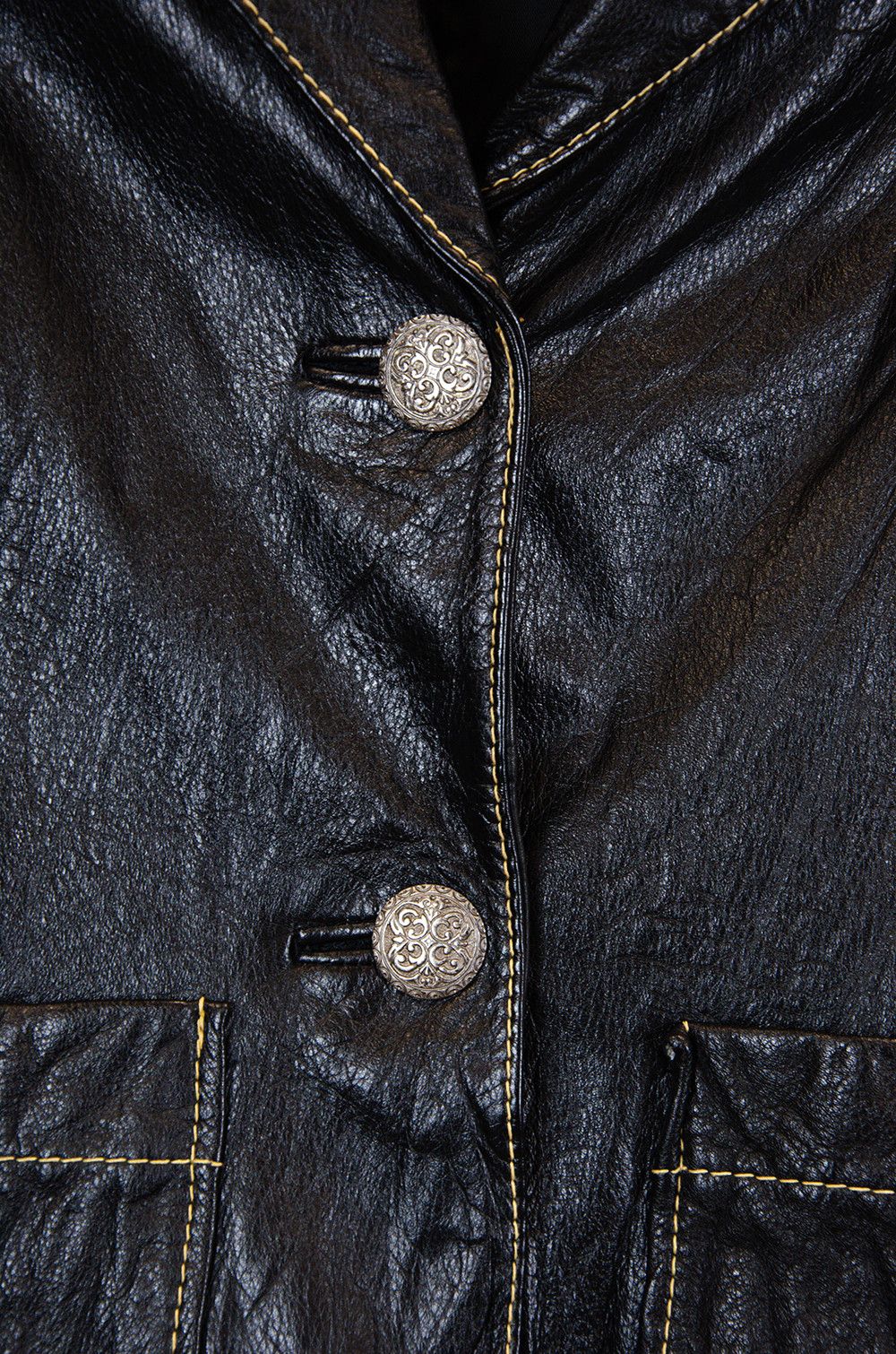 Vintage LEONARDO Vintage Leather Blazer S/M – Black Size S / US 4 / IT 40 - 4 Thumbnail