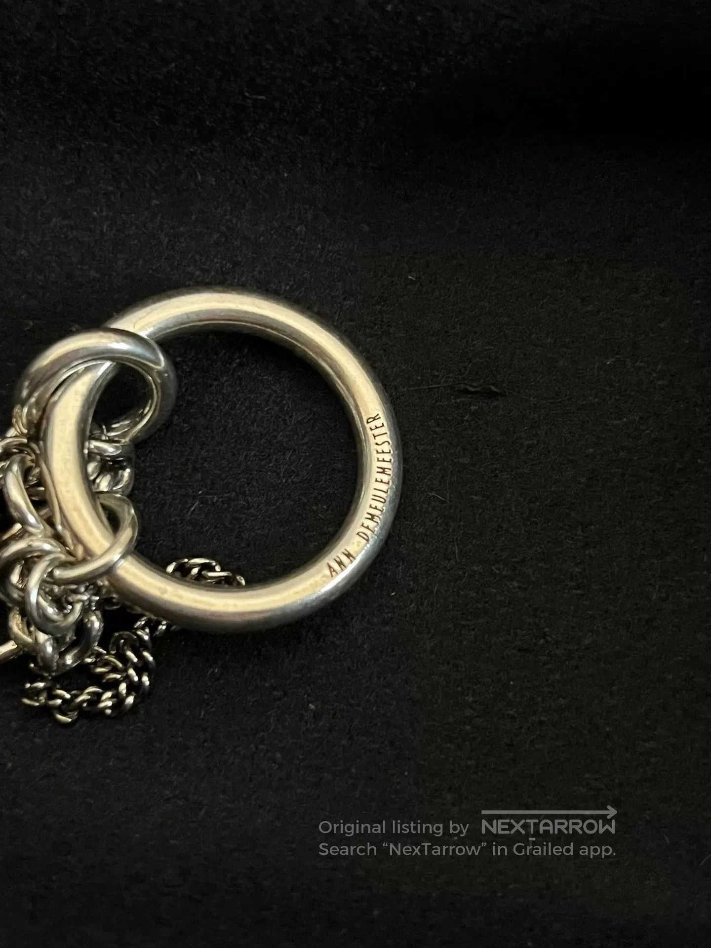 Ann Demeulemeester ANN DEMEULEMEESTER Silver Chain Ring. Size ONE SIZE - 2 Thumbnail