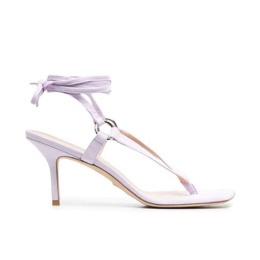 Stuart Weitzman Stuart Weitzman Suede Lalita 75mm Sandals Light Purple Size US 7 / IT 37 - 1 Thumbnail