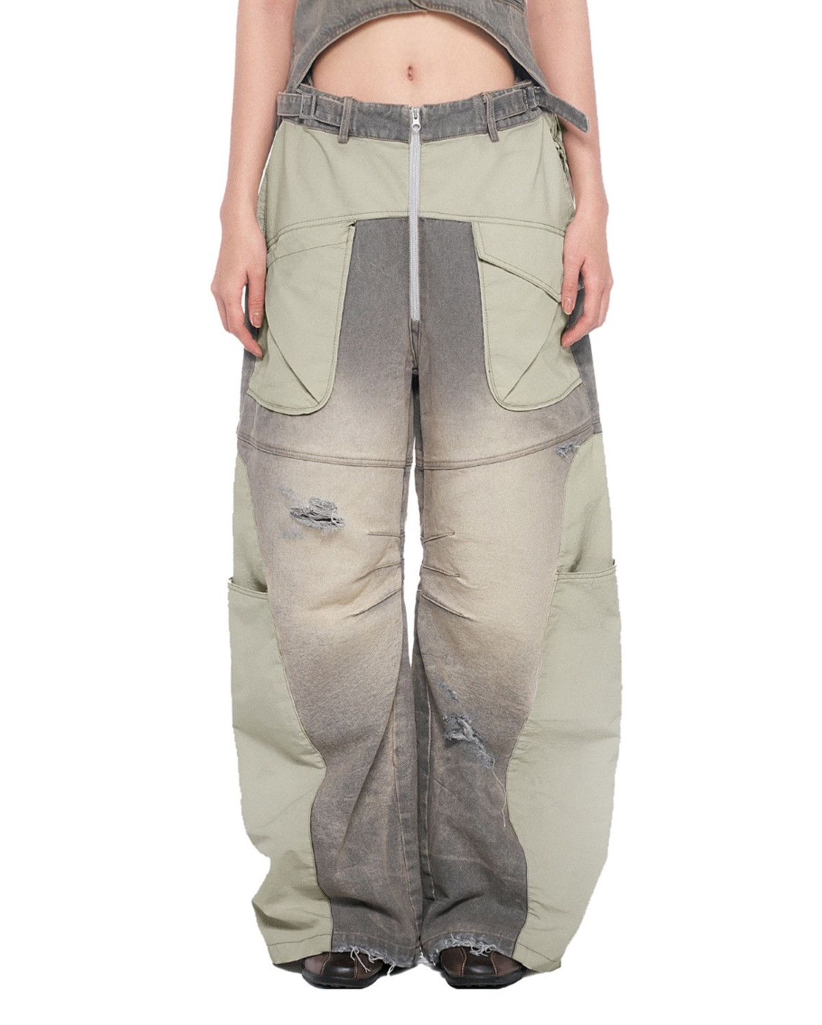 Japanese Brand FW2023 THE BEUTER BURN CHARCOAL BAGGY JEANS Size US 30 / EU 46 - 2 Thumbnail
