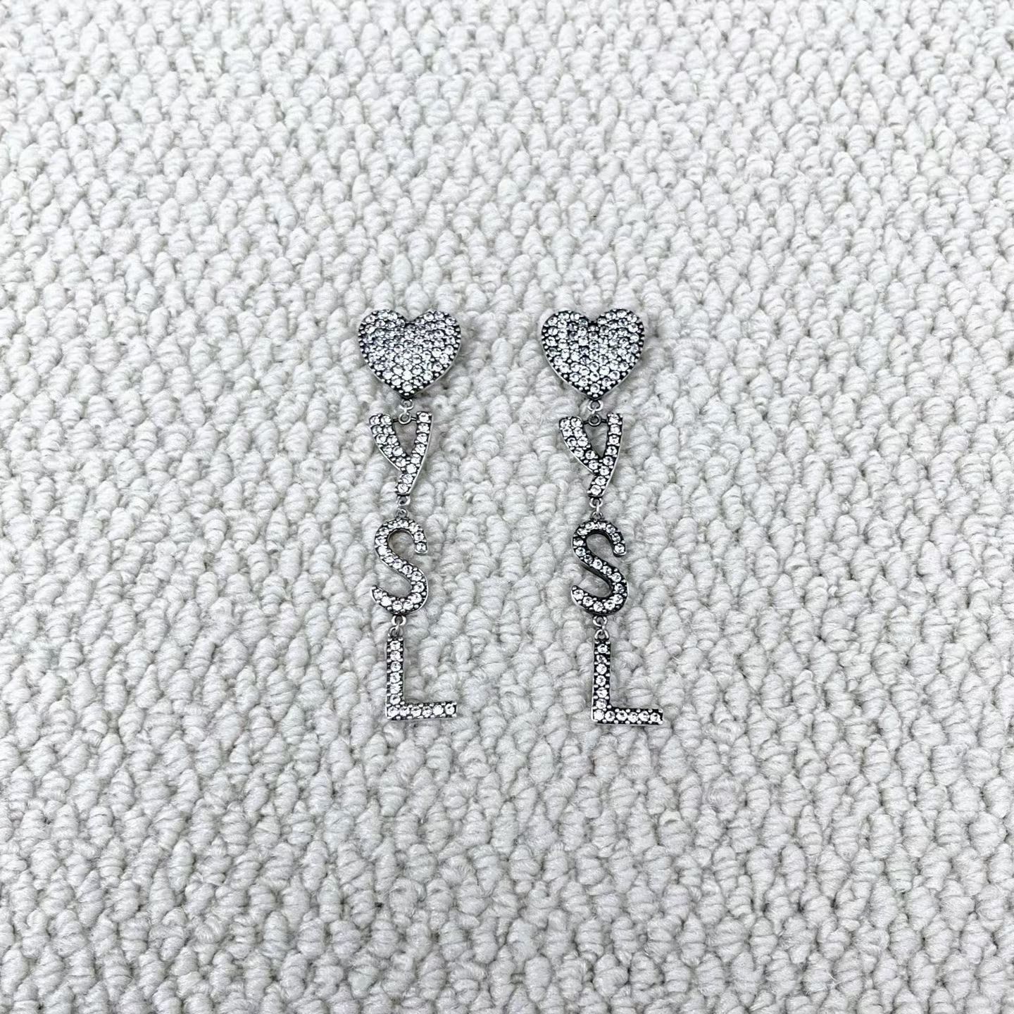 Saint Laurent Heart YSL Clip-On Earrings