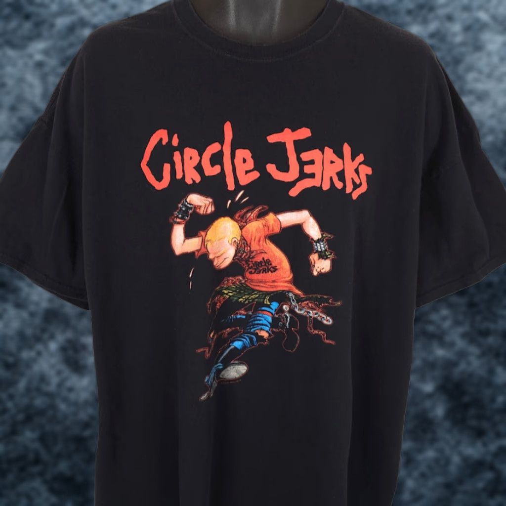 Anvil VINTAGE Circle Jerks T Shirt Mens 2XL Black Punk Rock Tee Skank Kid Shawn Kerri Size US XXL / EU 58 / 5 - 1 Thumbnail