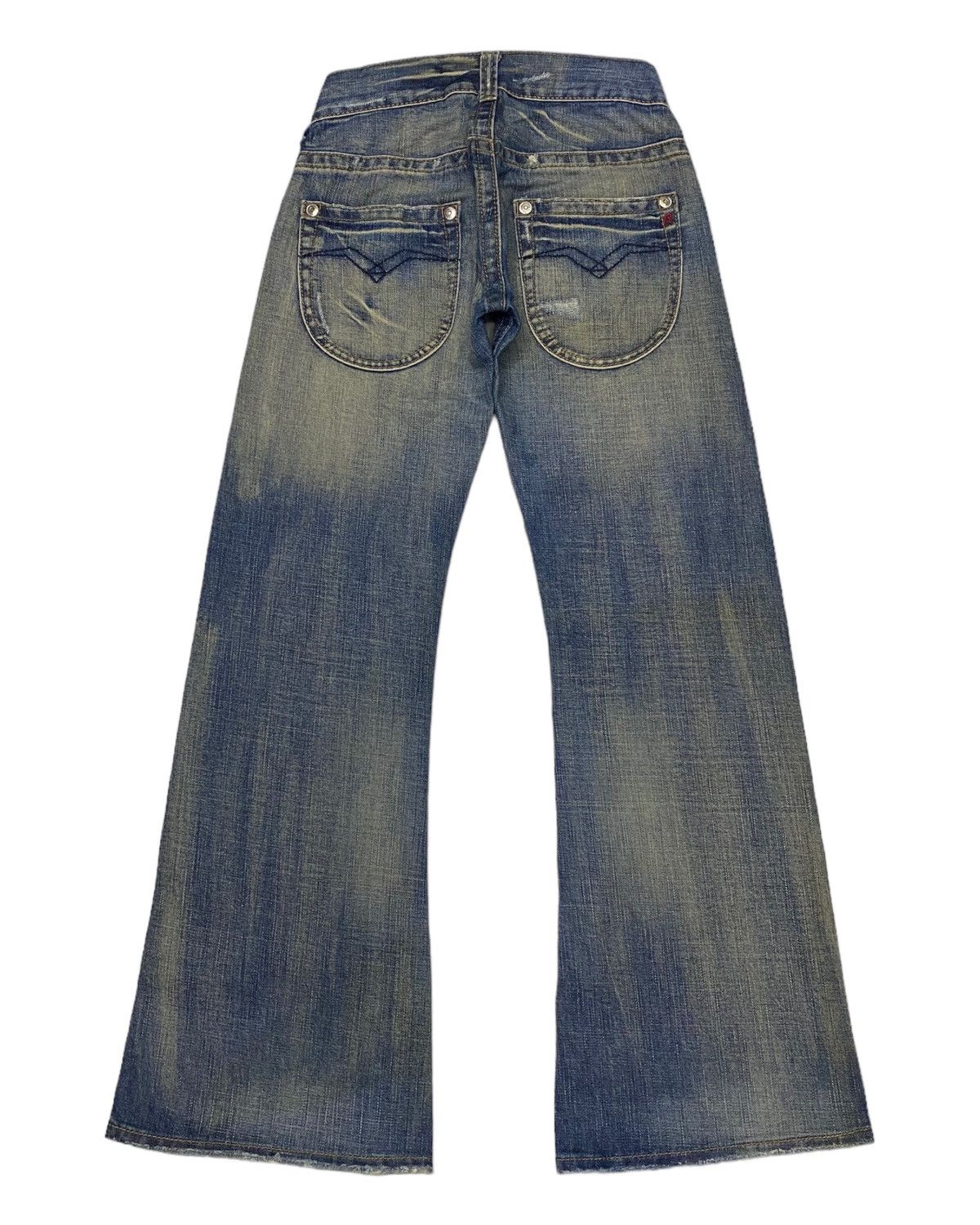 If Six Was Nine 🔥FLARE JEANS DISTRESSED DENIM REPLAY ARCHIVE DENIM JEANS Size 27" / US 4 / IT 40 - 3 Thumbnail