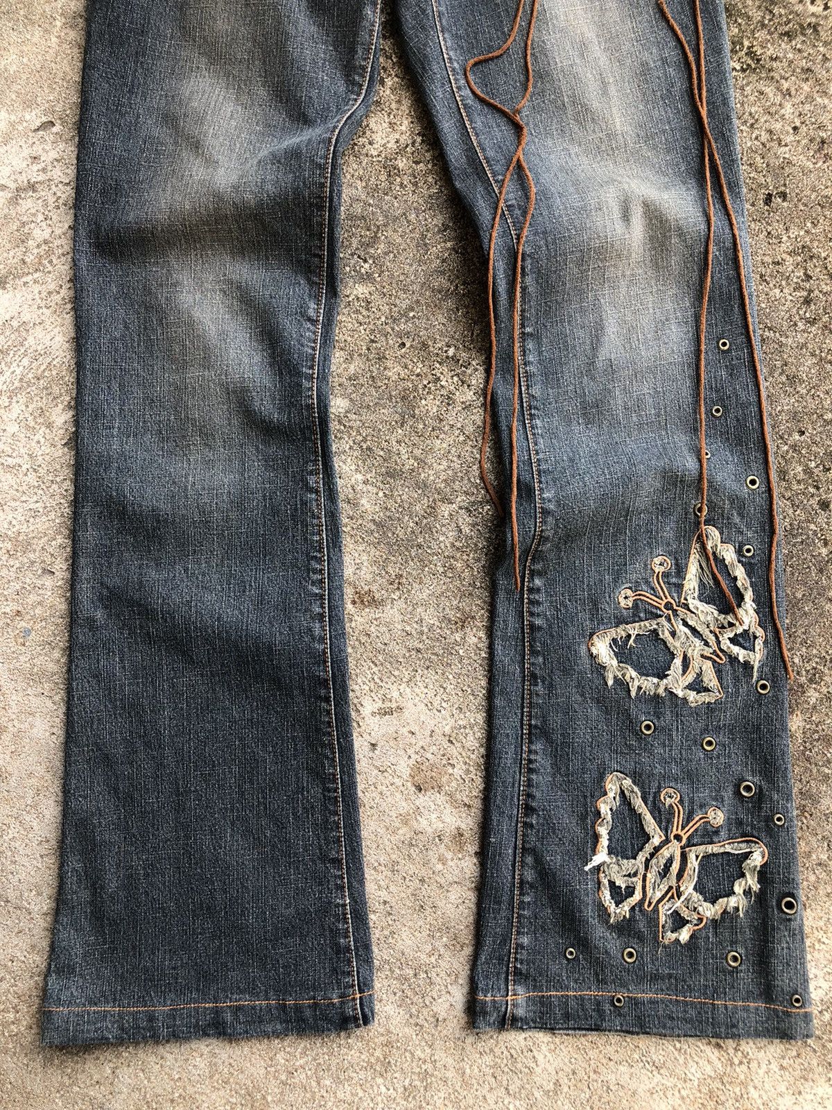 Japanese Brand Vintage Egoist Japanese Flared Denim Distressed Y2k Punk Size 28" / US 6 / IT 42 - 4 Thumbnail