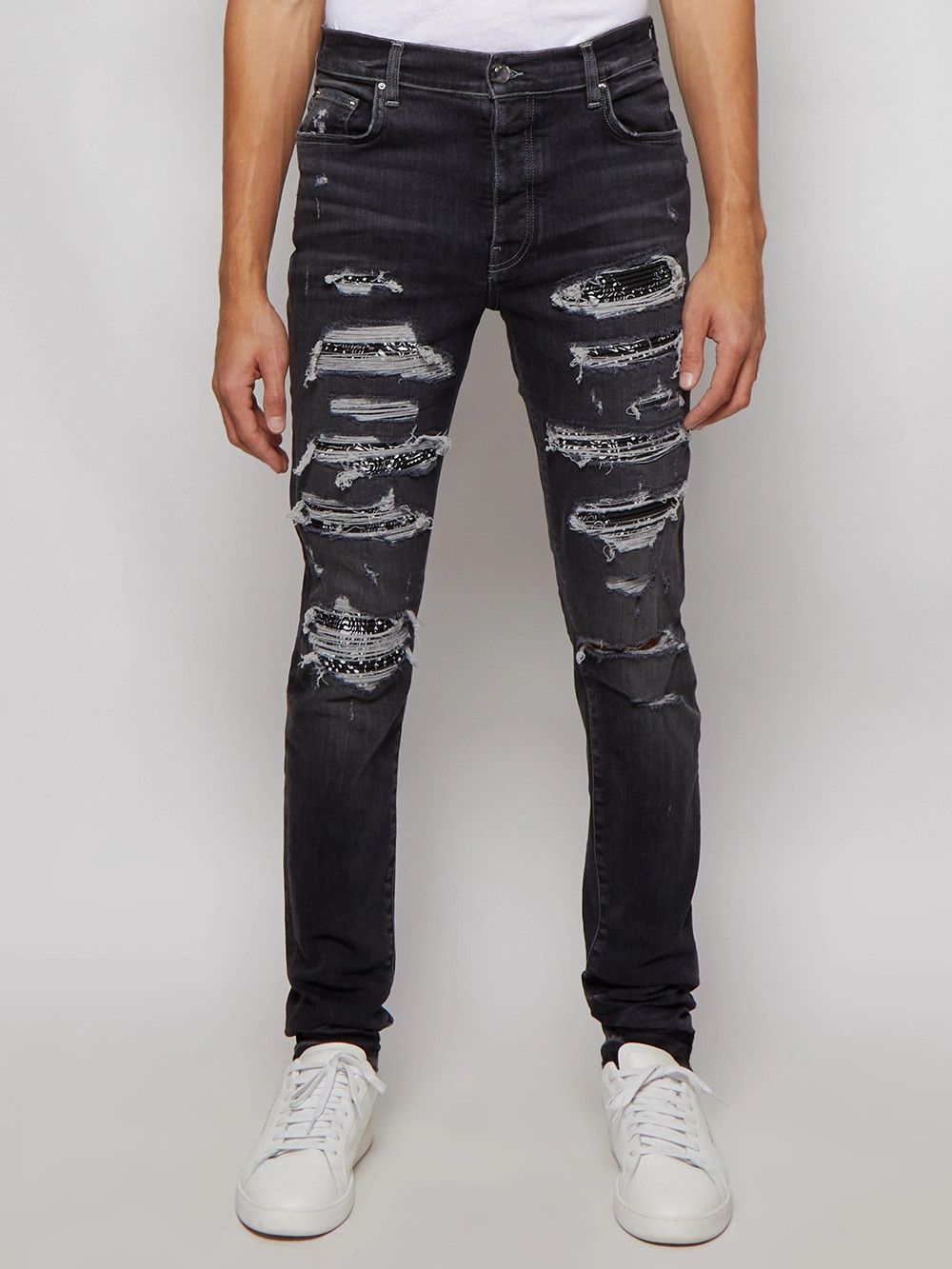 Amiri o1gr1nt1124 Bandana Thrasher Jeans in Grey Size US 32 / EU 48 - 3 Thumbnail