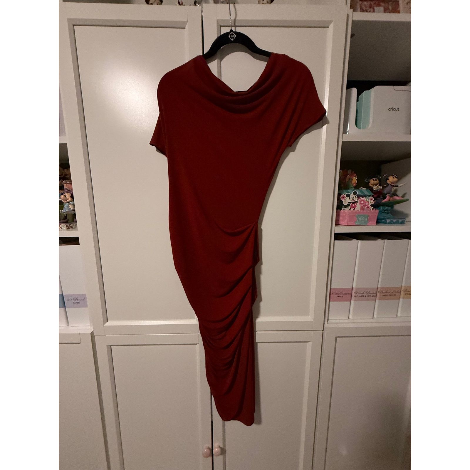 Other Me & Thee Red Off Shoulder Ruched Midi Dress Women 2 - G004 Size XS / US 0-2 / IT 36-38 - 5 Thumbnail