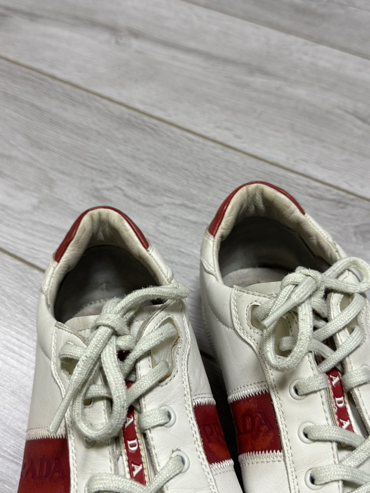 Prada Prada leather red tab sneakers shoes americas cup Size US 10 / EU 43 - 10 Thumbnail