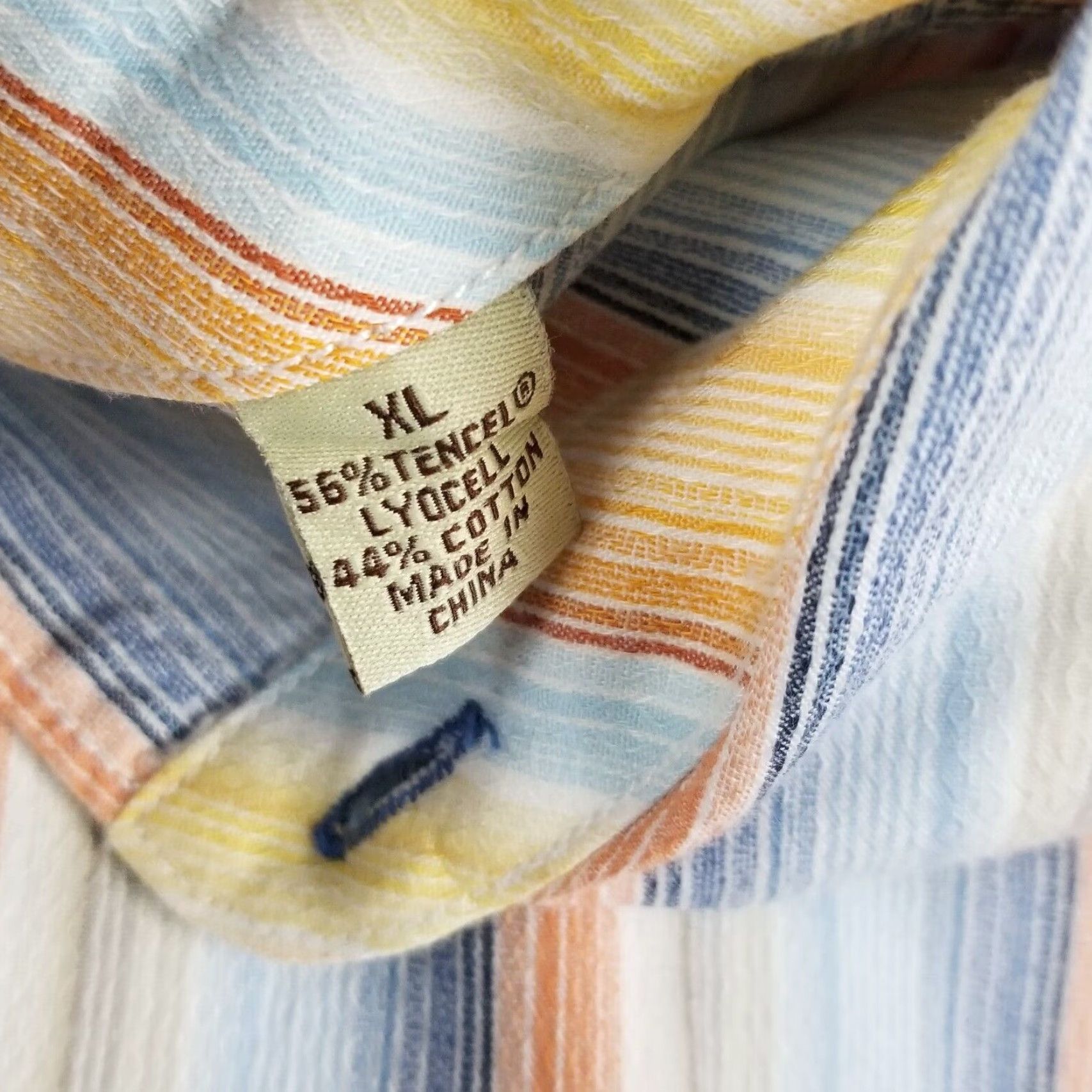 Tommy Bahama VINTAGE Tommy Bahama Button-Down Shirt Long Sleeve XL Rainbow Striped Mens Size US XL / EU 56 / 4 - 3 Thumbnail