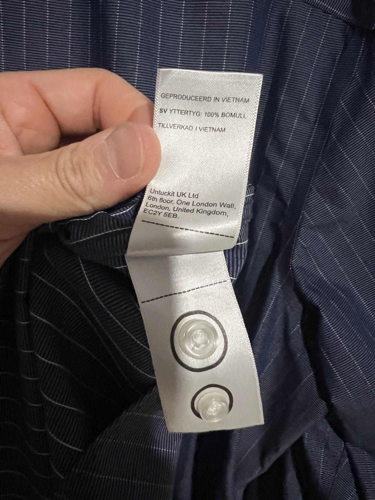 UNTUCKit UNTUCKit Gifford Wrinkle Free Navy Striped Button Up Sz 3XL Size US XXL / EU 58 / 5 - 8 Thumbnail
